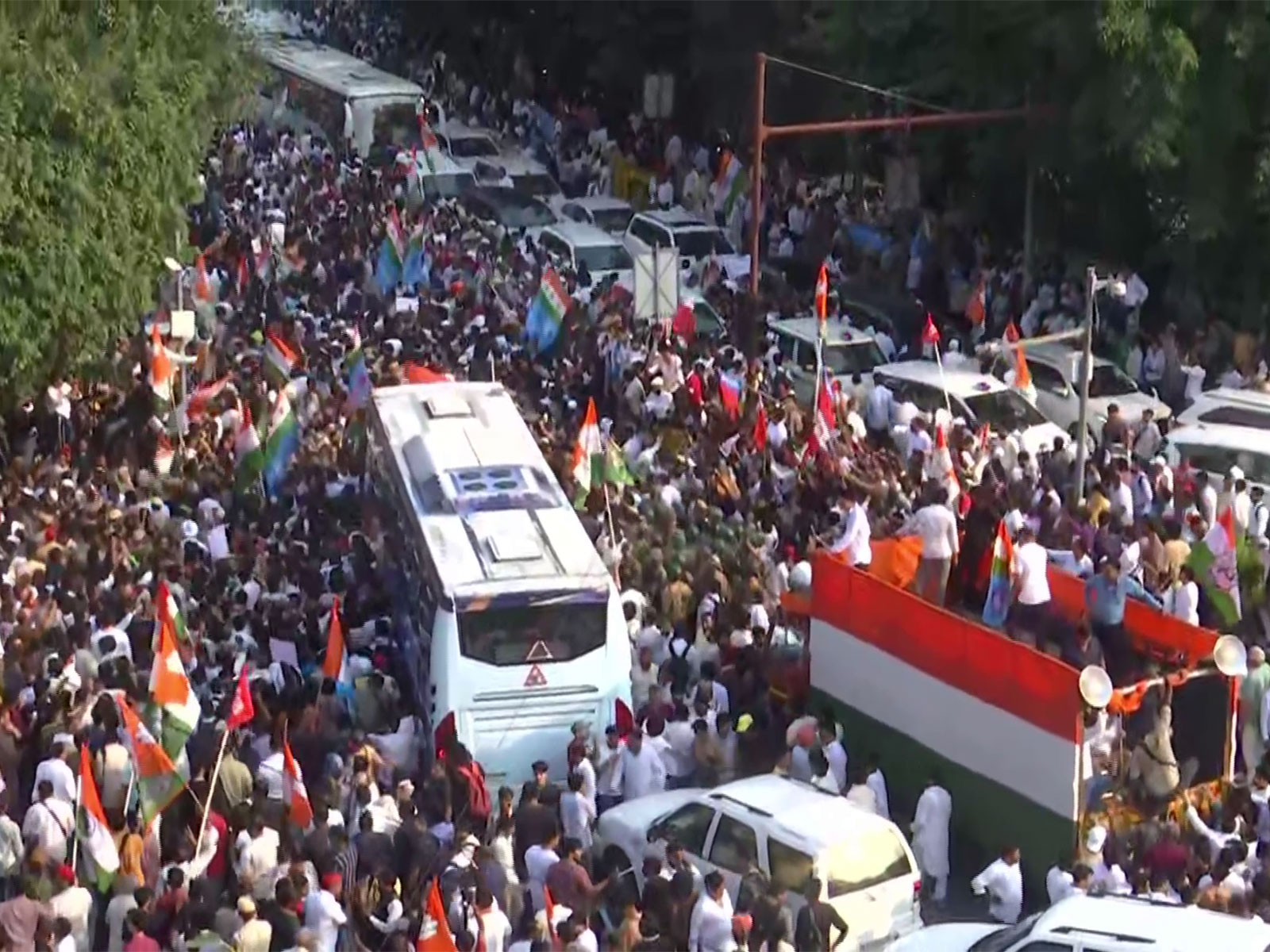 INDIA bloc leaders marched towards the Supreme Court on Monday (File photo/ANI)