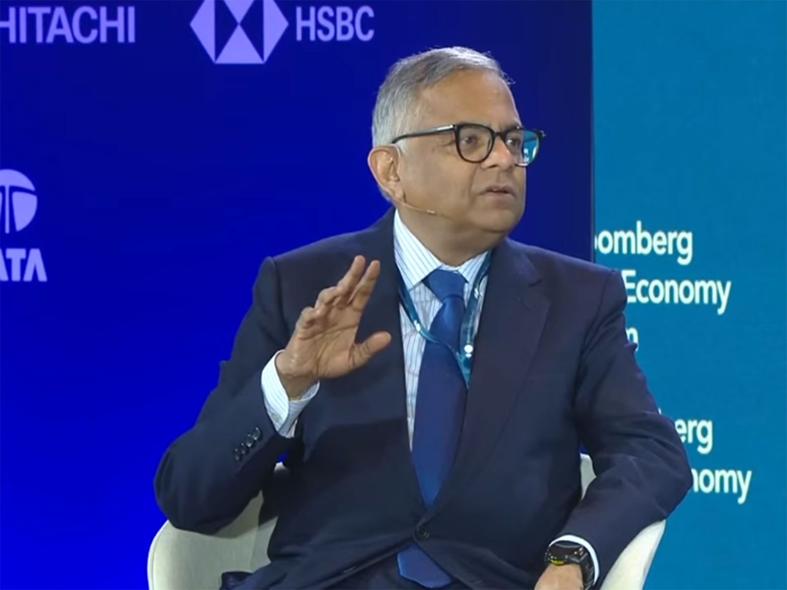 Tata Sons Chairman Natarajan Chandrasekaran (Photo/Youtube/Bloomberg New Economy 2026)