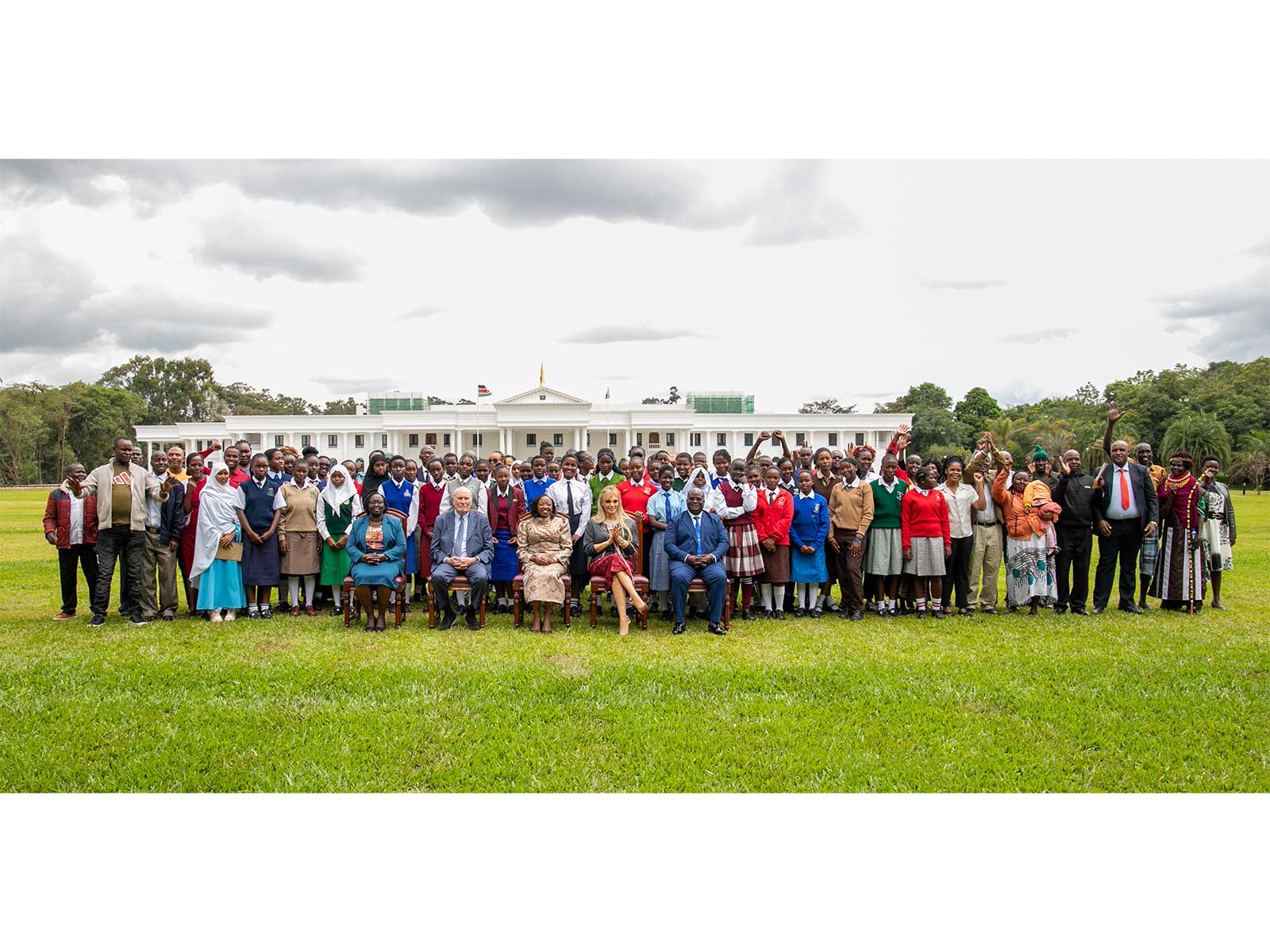 Senator Dr. Rasha Kelej, CEO of Merck Foundation, alongside H.E. Mrs. Rachel Ruto, First Lady of the Republic of Kenya, and Prof. Dr. Frank Stangenberg-Haverkamp, Chairman of the Merck Foundation, during the launch of Educating Linda program in Kenya