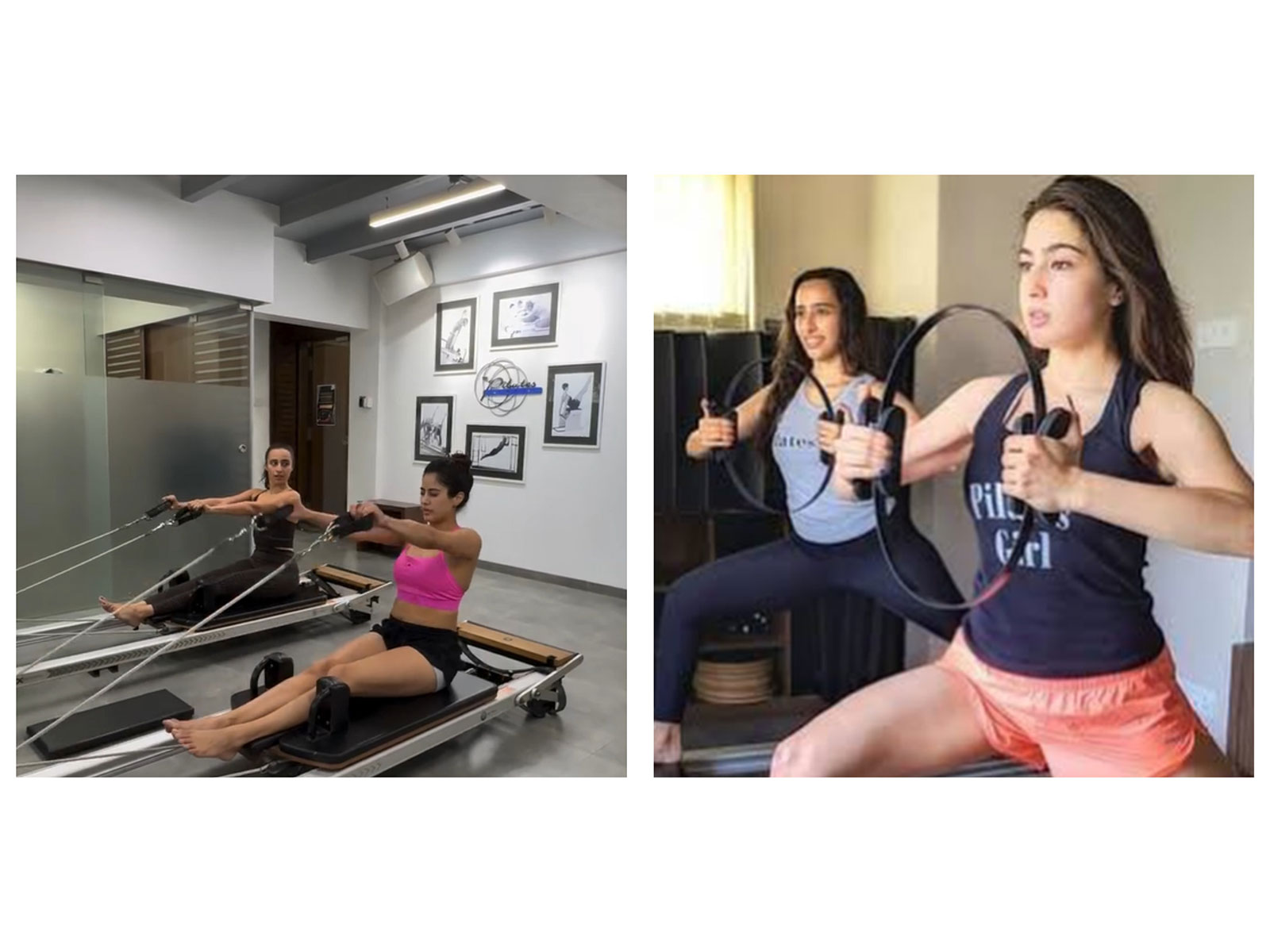 Fitness expert Namrata Purohit with actors Sara Ali Khan and Janhvi Kapoor (Image source: Instagram@namratapurohit)