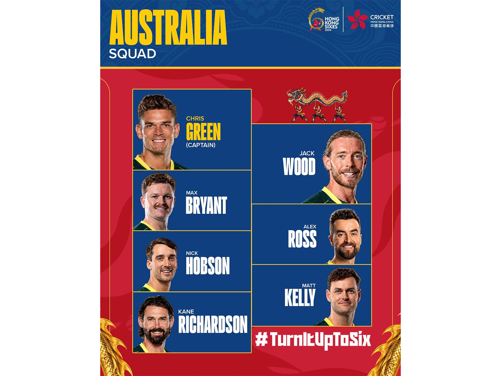 Australia squad for Hong Kong Sixes 2026 (Photo: Hong Kong Sixes)