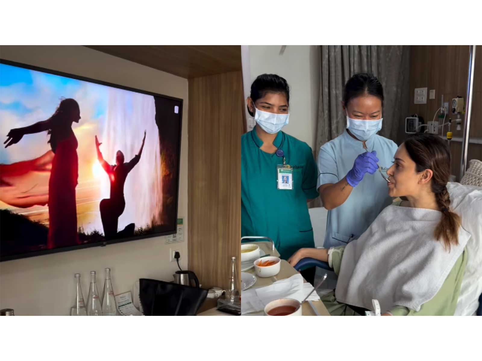 Actor Nushrratt Bharuccha watching  ‘Gerua’ sing in hospital (Photo/instagram/@nushrrattbharuccha)