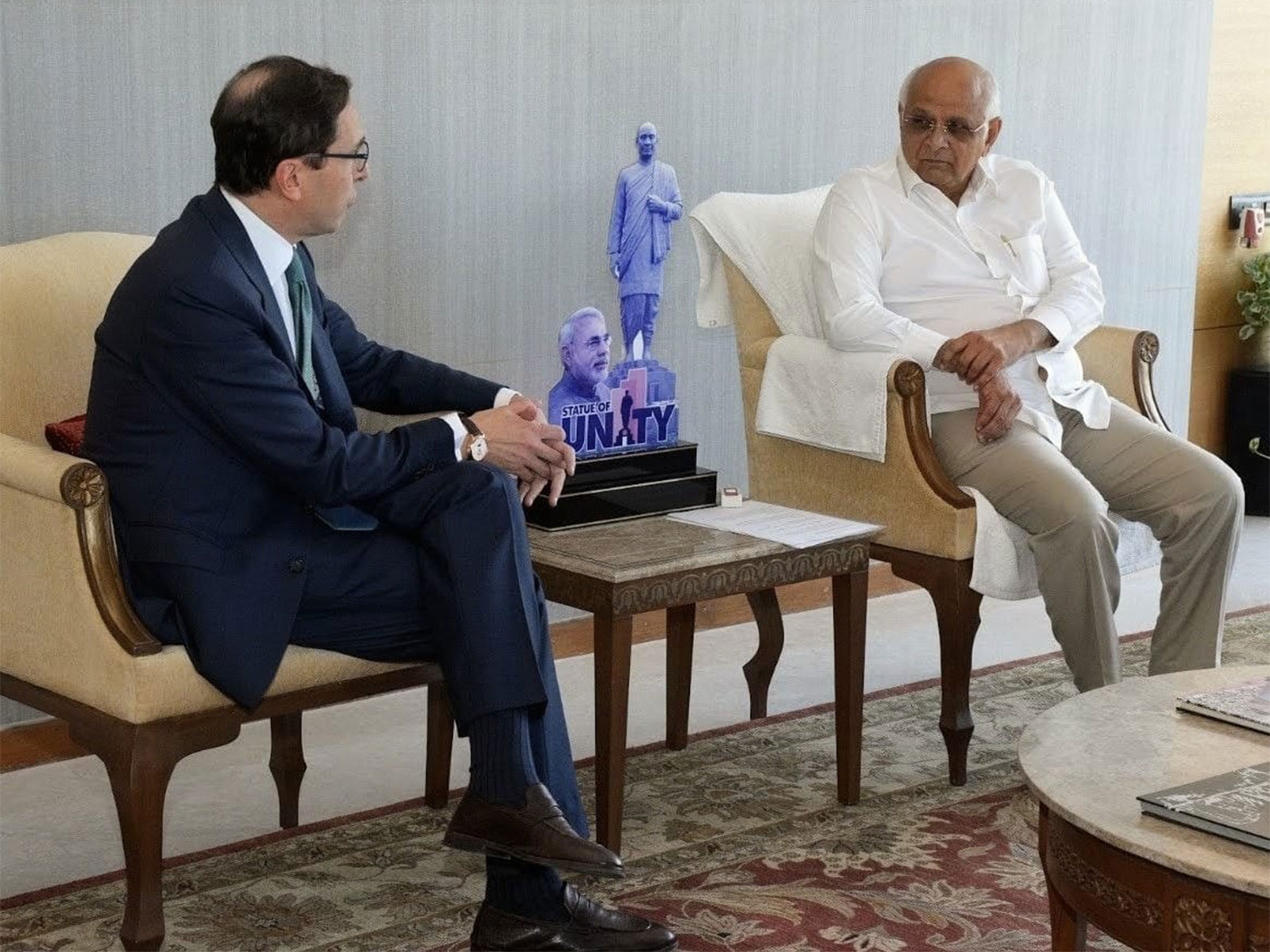 BlackRock COO Robert Goldstein with CM Bhupendra Patel in Gandhinagar (Photo/CMO)