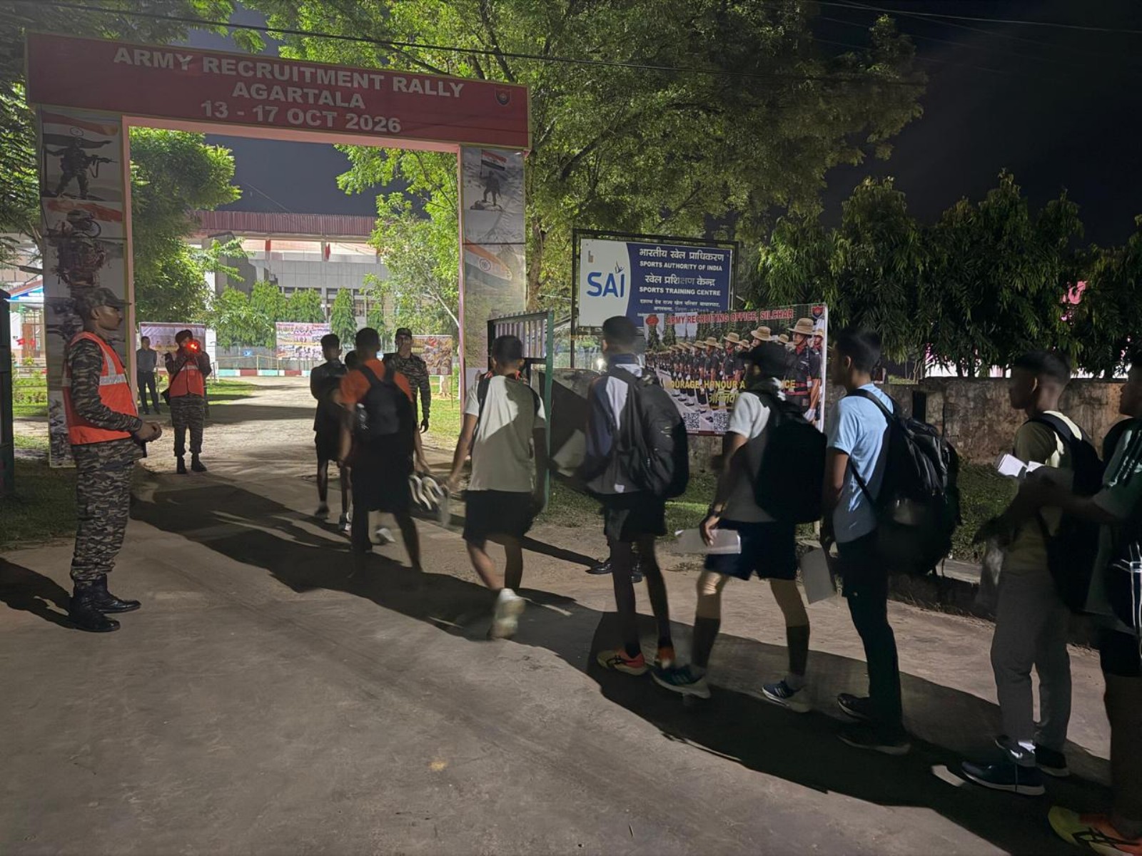 Candidates participate in the Indian Army’s Agniveer Recruitment Rally 2026 at the Dasarath Deb State Sports Complex in Badharghat, Agartala, Tripura. (Photo: Indian Army)