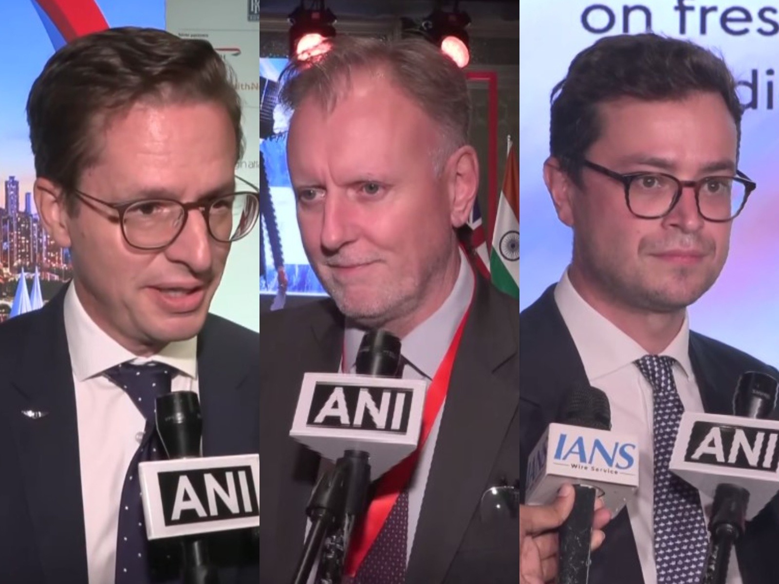 Bentley Motors Board Member Axel Dewitz, Carbon Clean CFO Guy Mansfield and British Airways Gm-India David Wright (Photos/ANI)