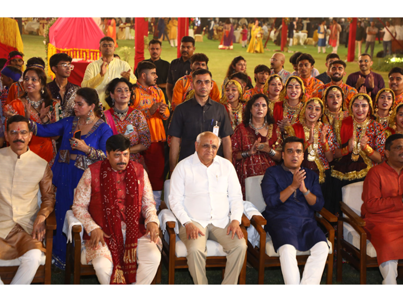 Gujarat CM participates in Maha Aarti at Navratri Garba Mahotsav organised at Ahmedabad IPS mess (Photo/CMO)