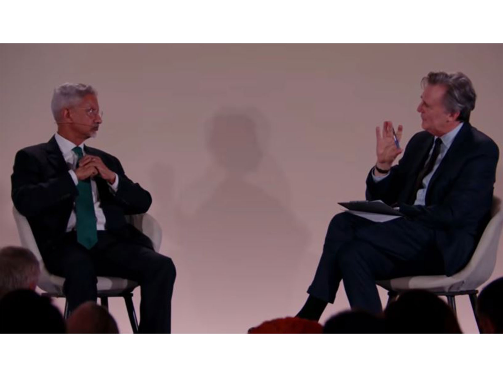 External Affairs Minister S Jaishankar with John Micklethwait, Editor-in-Chief at the Bloomberg New Economy Forum in Delhi (Photo/YouTube/MEA)