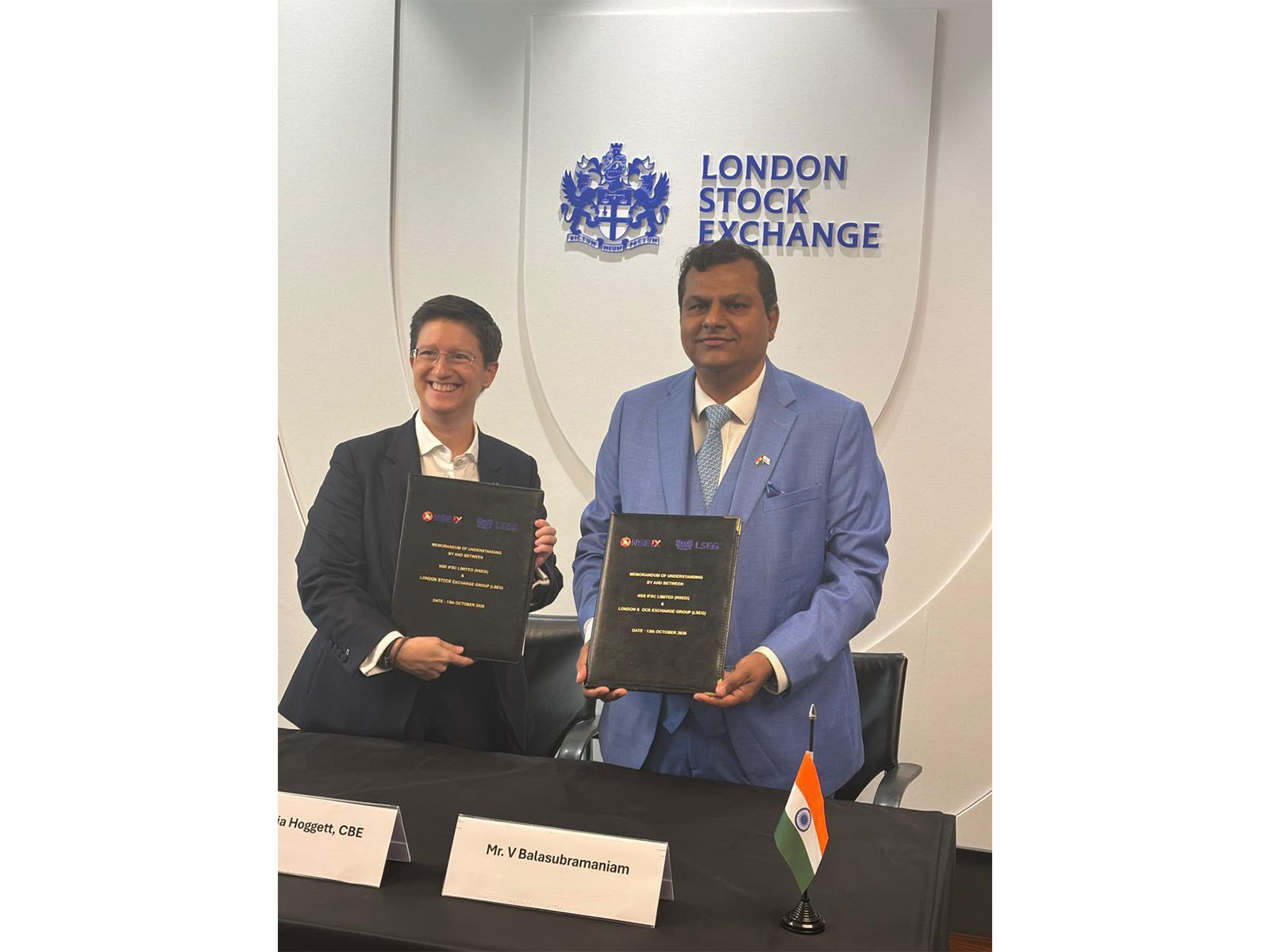 Dame Julia Hoggett and V. Balasubramaniam (Photo/NSE)
