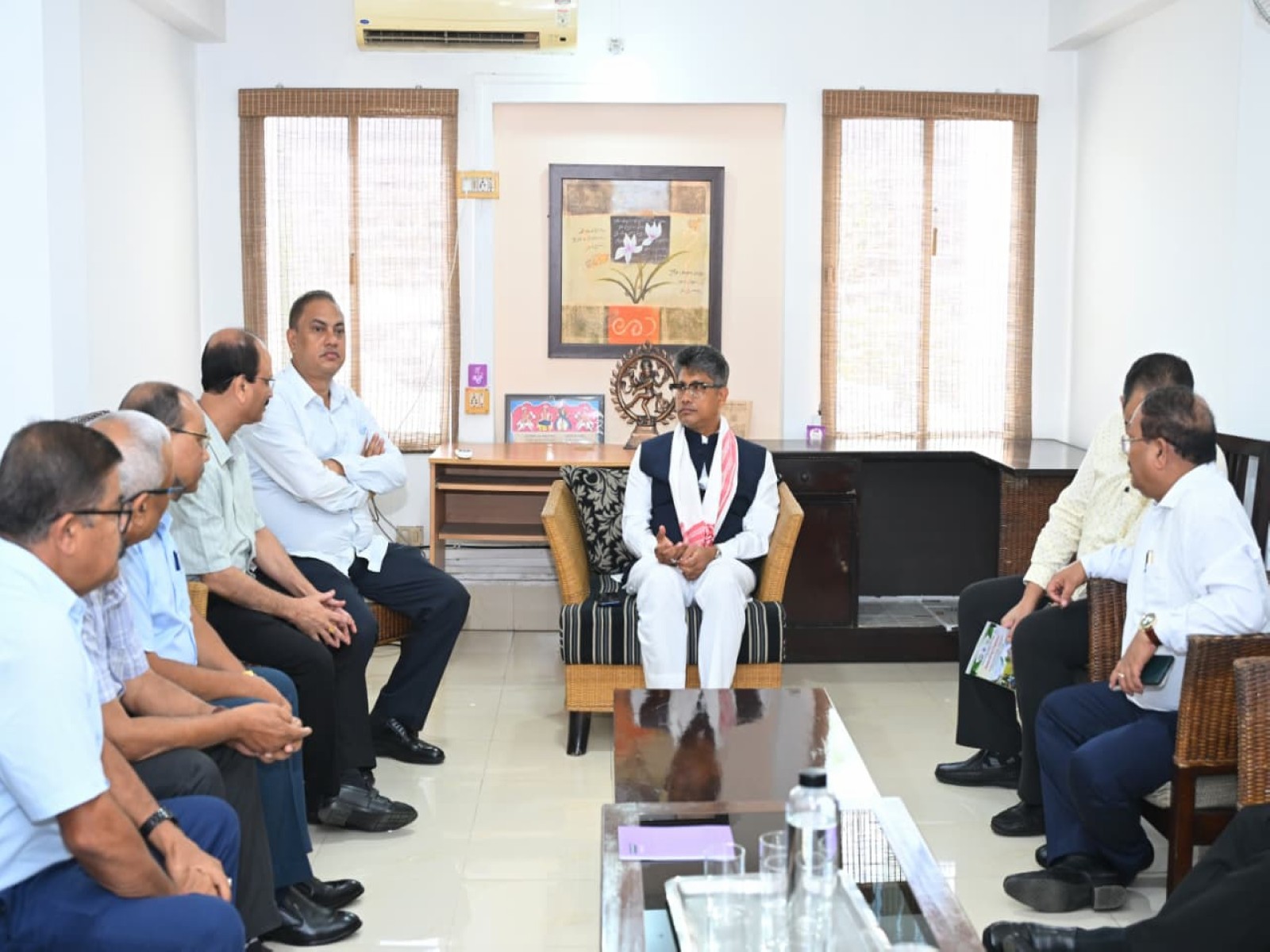 Agriculture Minister Pijush Hazarika held a fruitful discussion with the Vice-Chancellor of Assam Agricultural University (AAU). (Photo/ANI)