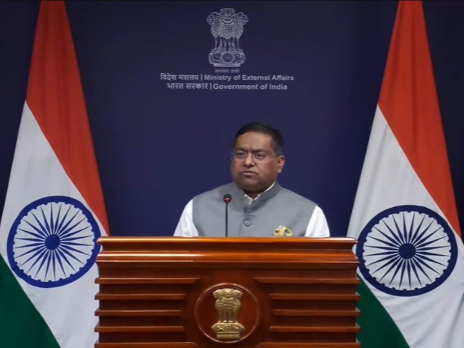 MEA spokesperson Randhir Jaiswal (Photo/YouTube/ Ministry of External Affairs)
