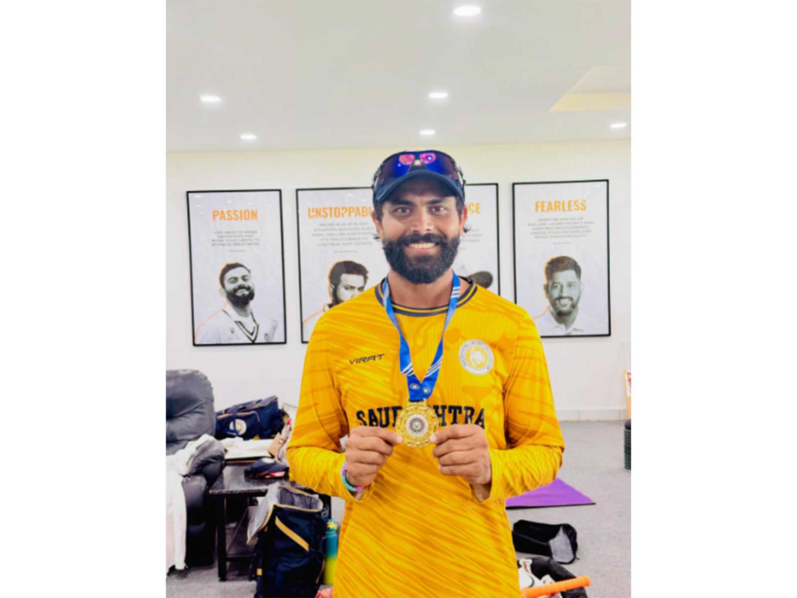 Ravindra Jadeja with his 'Player of the Match' medal. (Photo: @theroyaljadeja Instagram)