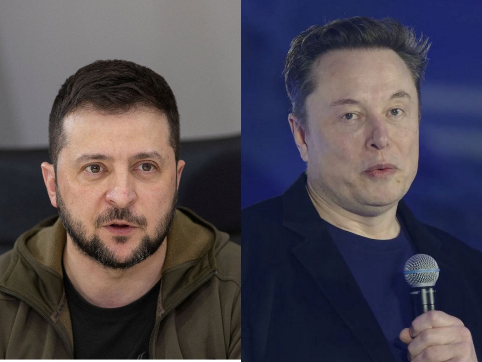 Ukraine's President Volodymyr Zelenskyy and SpaceX founder and CEO Elon Musk (Photo/Reuters/@SpaceX)