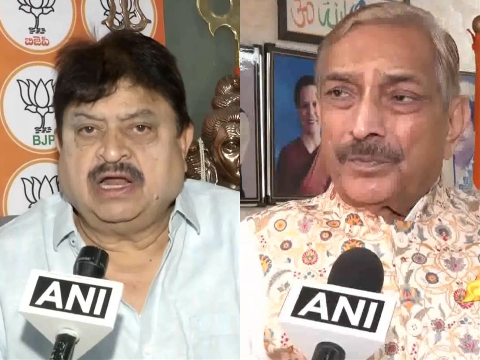 Telangana BJP president N Ramchander Rao and Congress MP Pramod Tiwari (Photo/ANI)