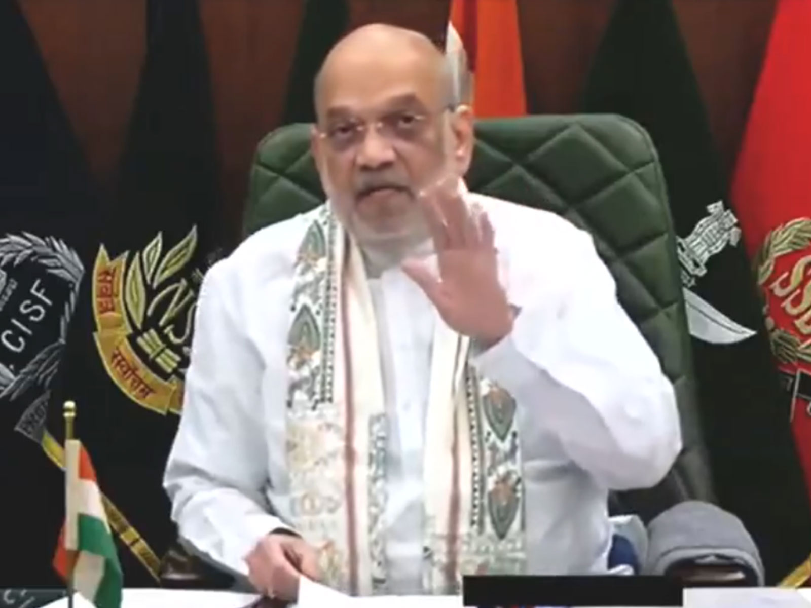 Union Home Minister Amit Shah addresses distribution ceremony through video conferencing (Photo: ANI)