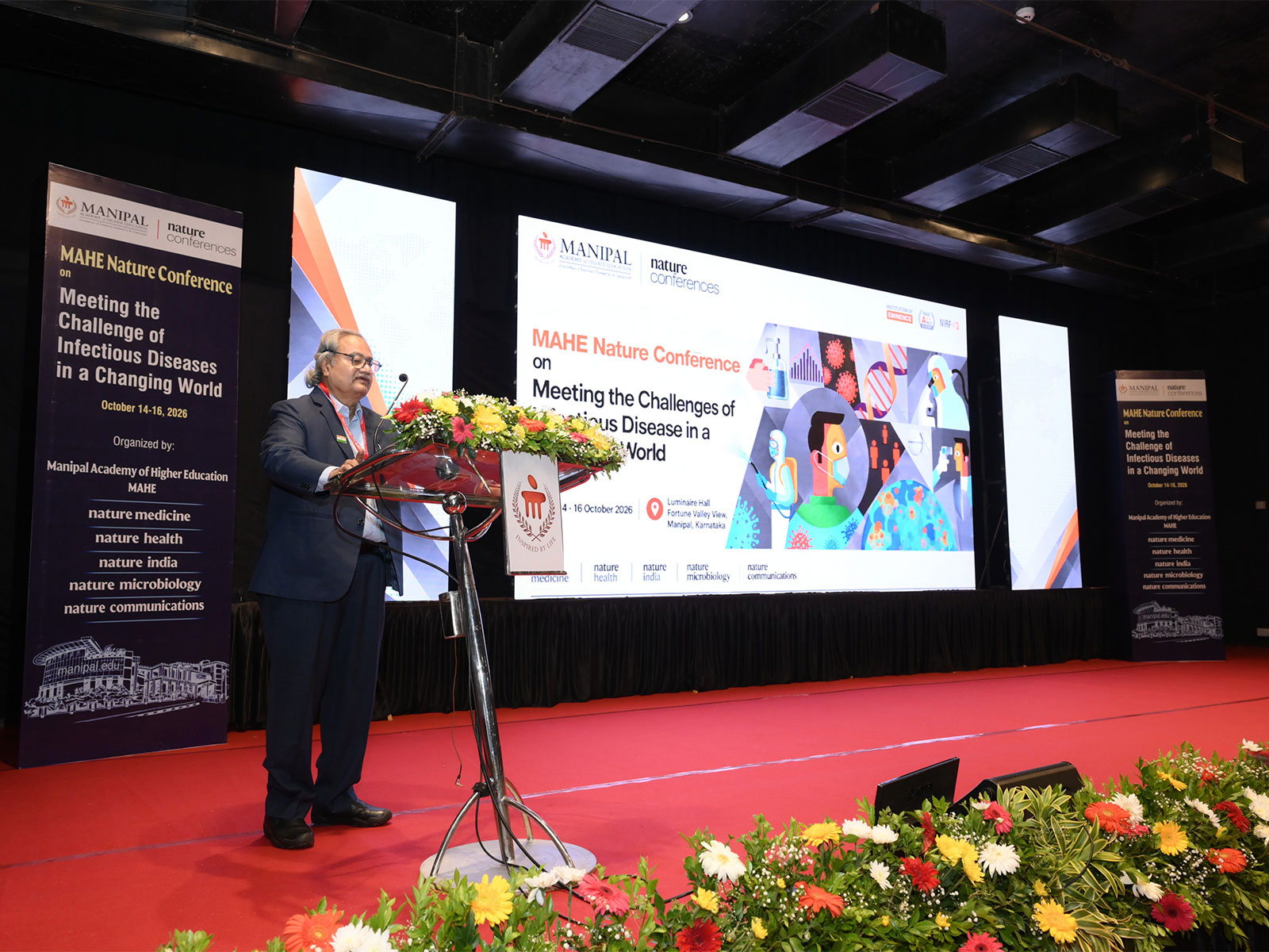 Dr Sharath K Rao, Vice Chancellor, MAHE, sharing his insights during the MAHE Nature Conference