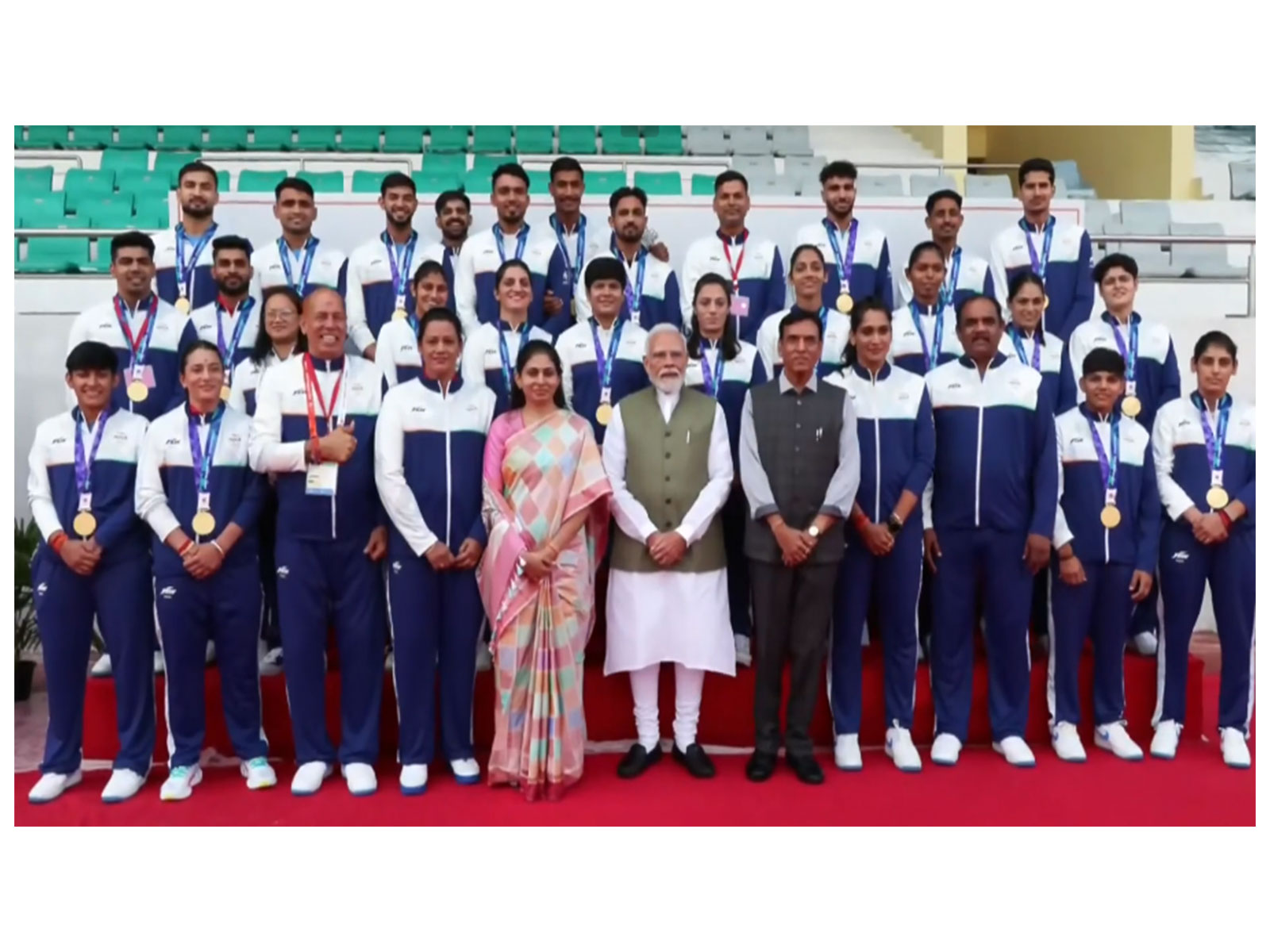 PM Modi meets with India's Asian Games 2026 contingent (Photo: ANI)