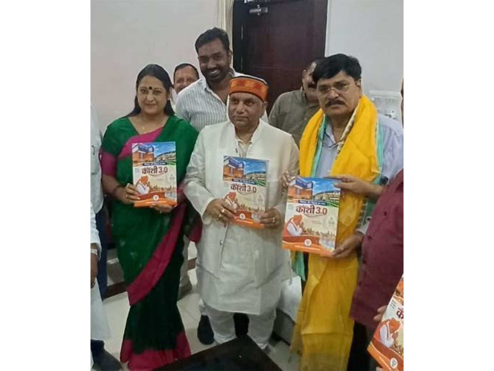 BJP Uttar Pradesh co-in-charge Jagdish Ishwarbhai Patel releases "Kashi 3.0, a Confluence of Heritage and Development" book (Photo: BJP Media Varanasi)