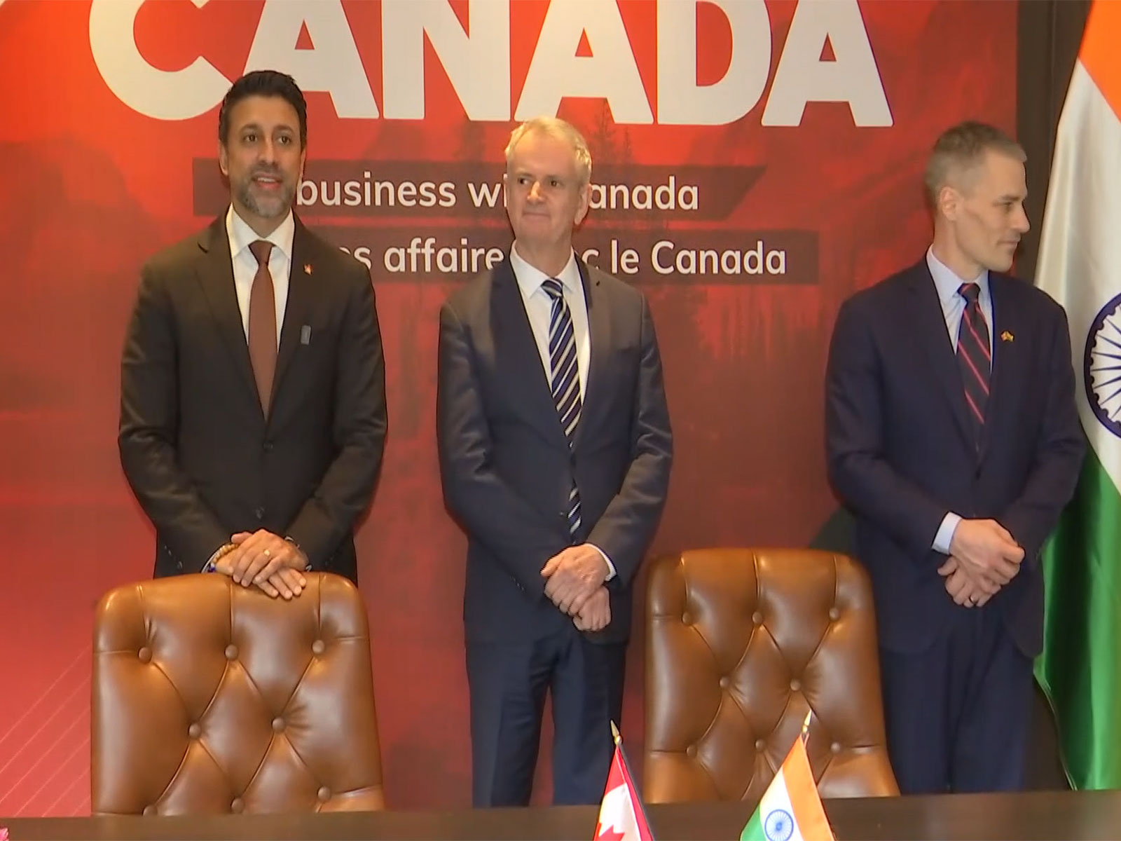 Maninder Sidhu, Canada's Minister of International Trade with the Canadian delegation (Photo/ANI)