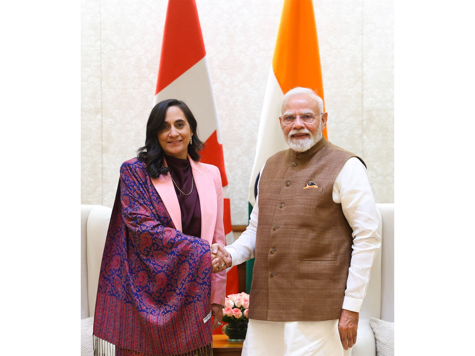 Prime Minister Narendra Modi meets Canadian Foreign Minister Anita Anand (Photo/X@AnitaAnandMP)