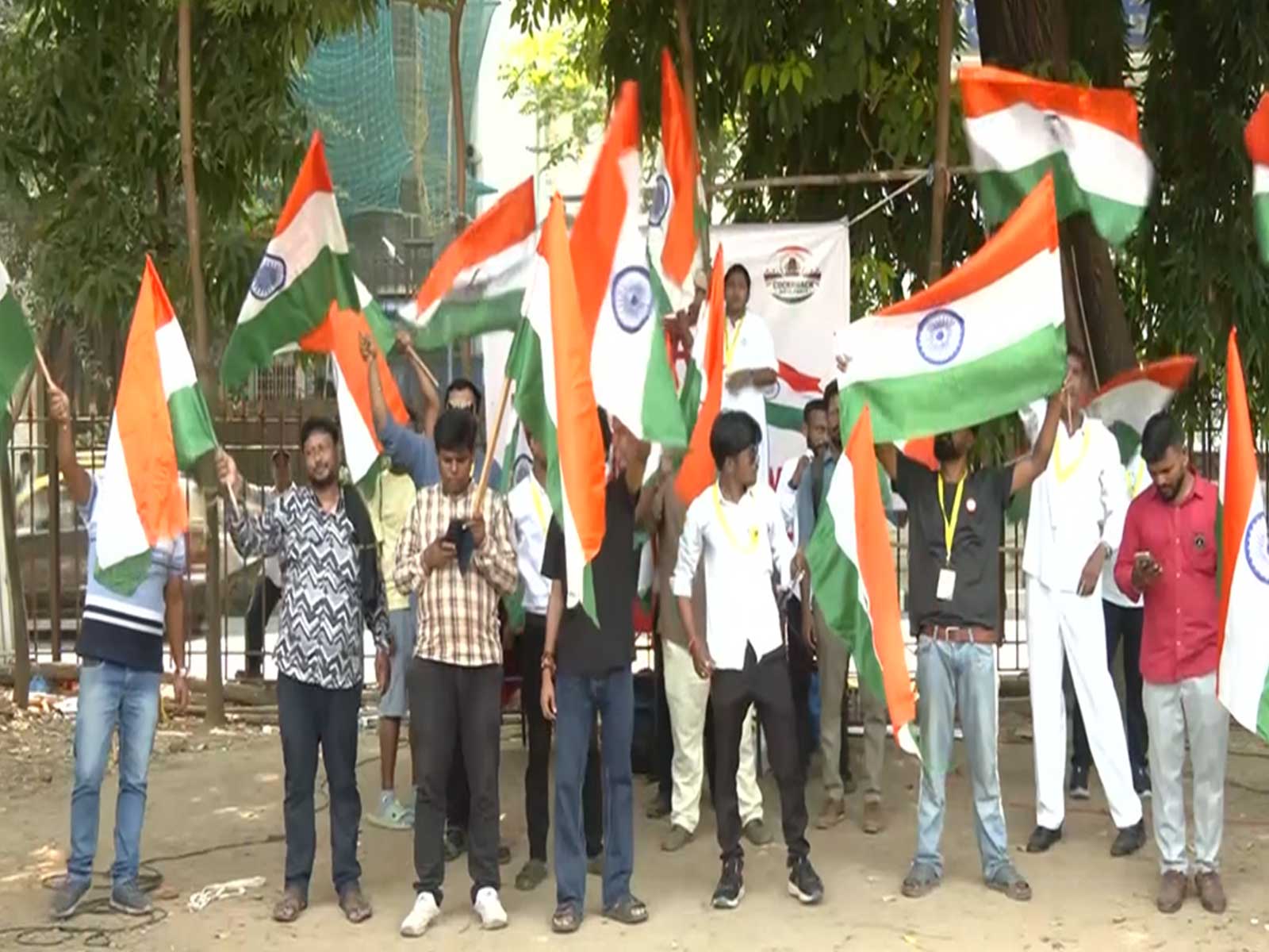 Visual from the protest at Mumbai’s Azad Maidan (Photo/ANI)