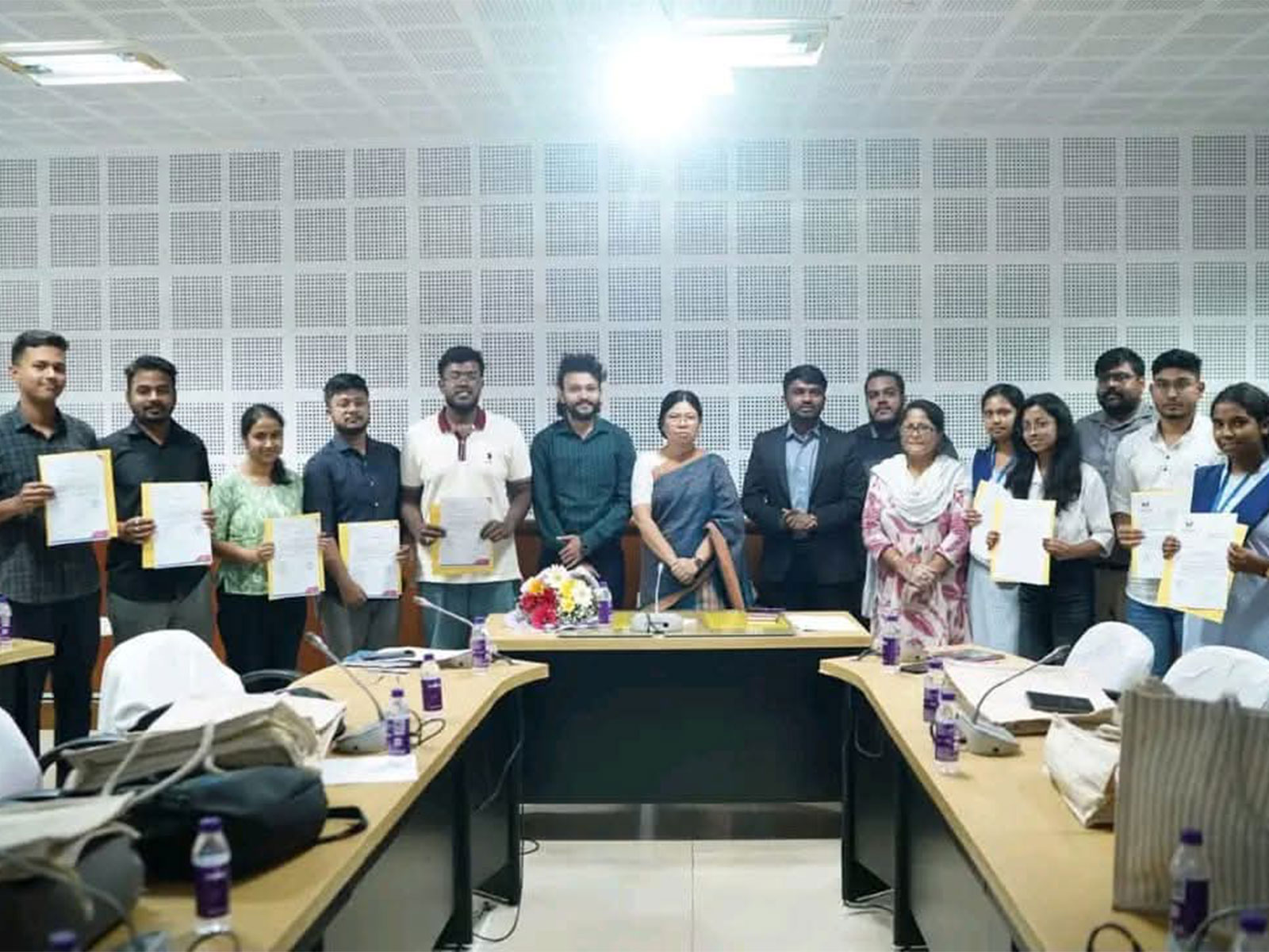 Minister of Industries and Commerce of Tripura Santana Chakma distributes internship offer letters to AI-trained youth (Photo/ANI)