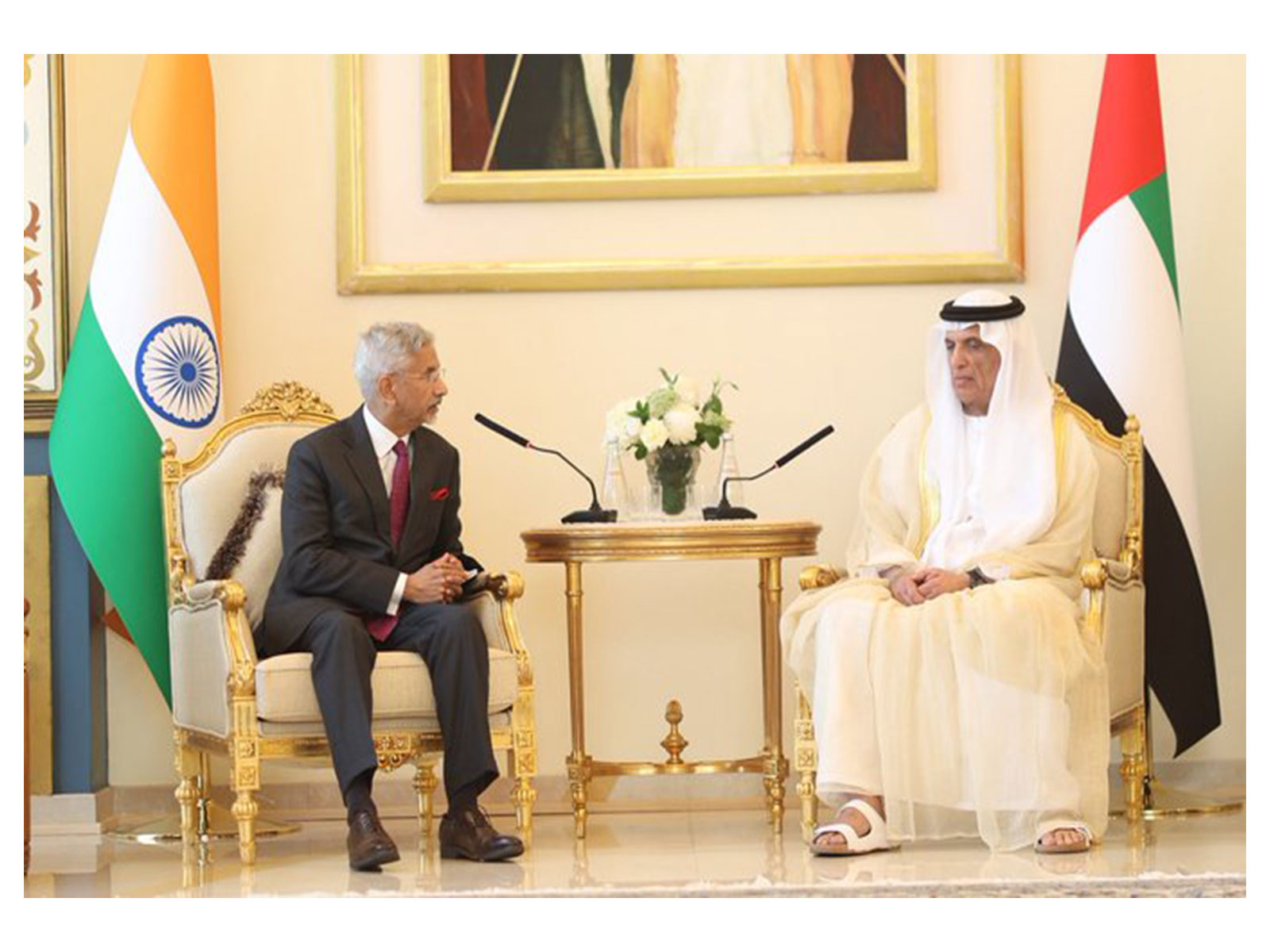 External Affairs Minister S Jaishankar meets Ras Al Khaimah Ruler Sheikh Saud bin Saqr Al Qasimi in the UAE. (Photo: X/@DrSJaishankar)