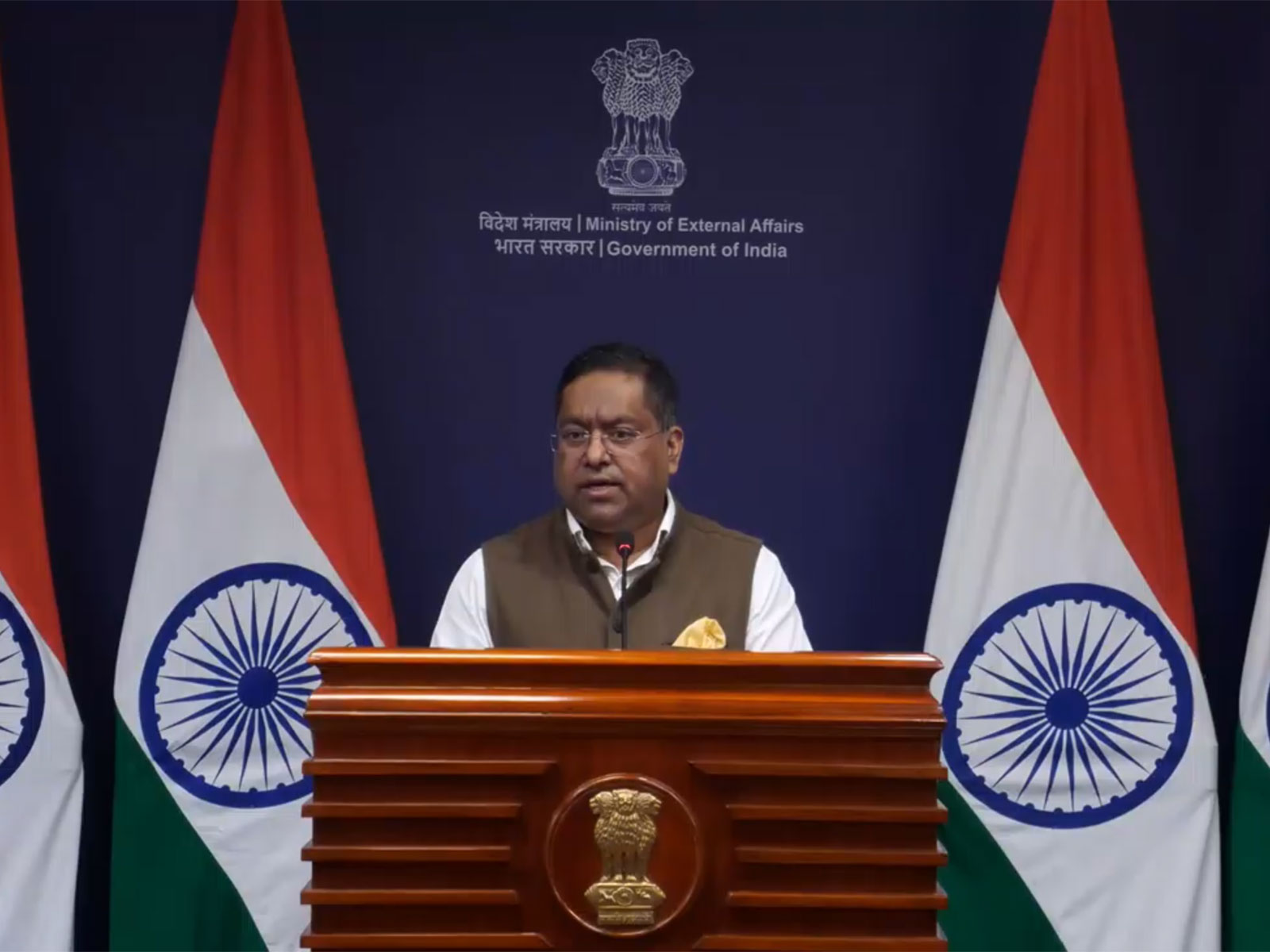 MEA Spokesperson Randhir Jaiswal (Photo/ANI)