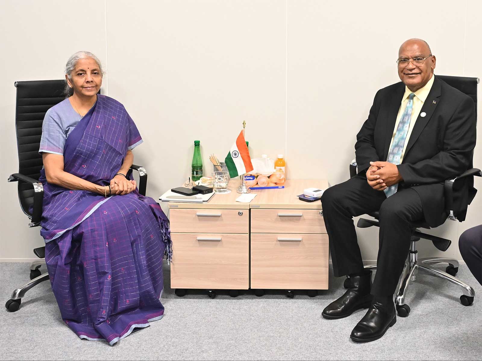 Finance Minister Nirmala Sitharaman met Curaçao Finance Minister Charles Cooper (Photo:@FinMinIndia/X)