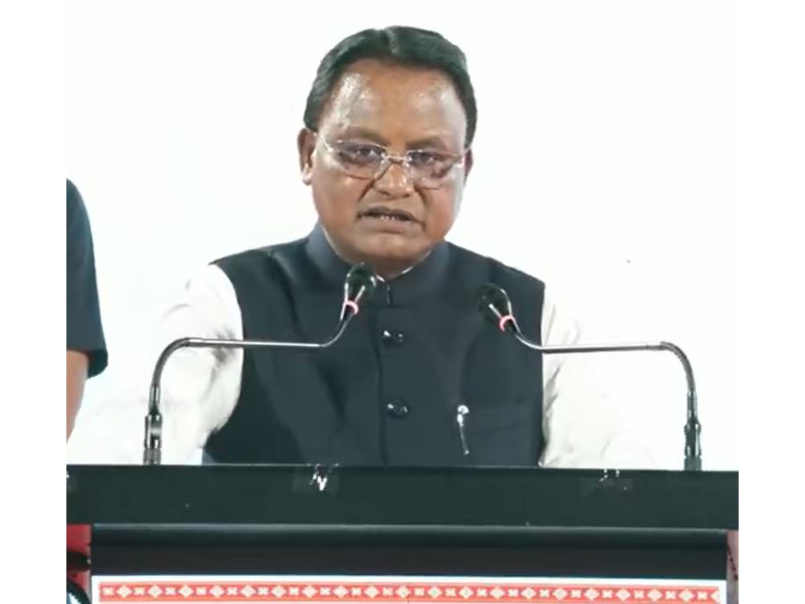 Odisha Chief Minister Mohan Charan Majhi addressing the felicitation ceremony. (Photo/ANI)