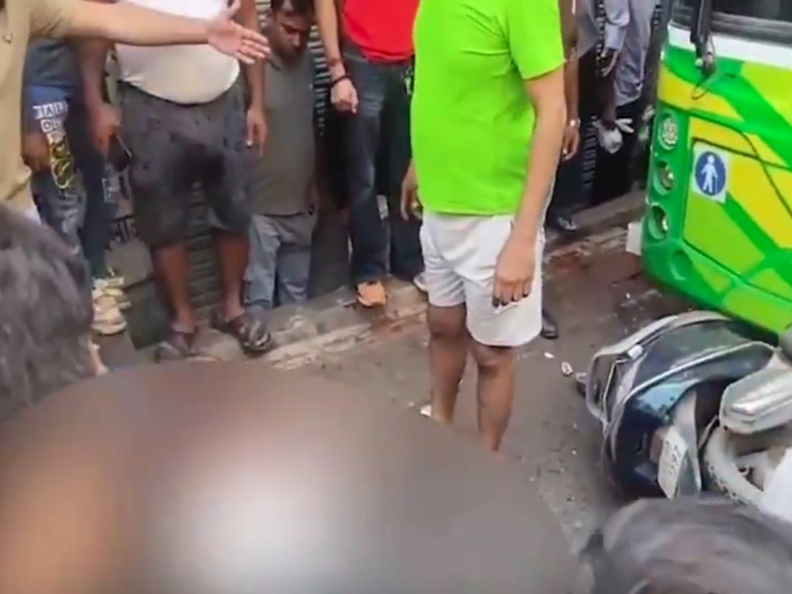 DTC bus hit people on DBG Road (Photo/ANI)