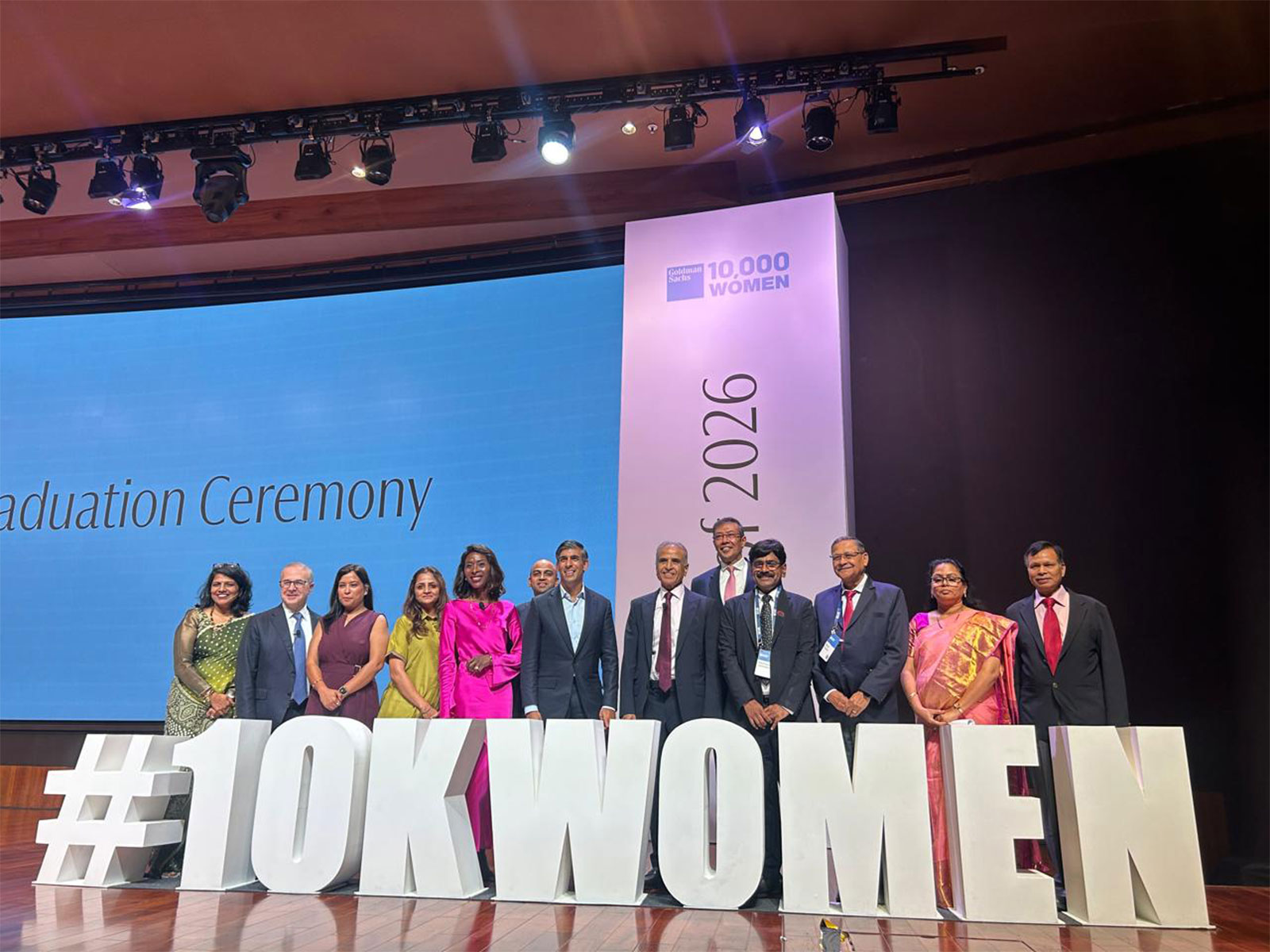 Sunil Bharti Mittal with other dignitaries at the Goldman Sachs 10,000 Women Graduation Ceremony 2026 (Photo/Goldman Sachs event)
