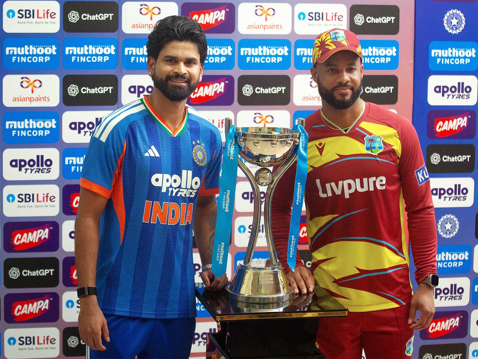 Indian skipper Shreyas Iyer and West Indies skipper Shai Hope. (Photo/ANI)