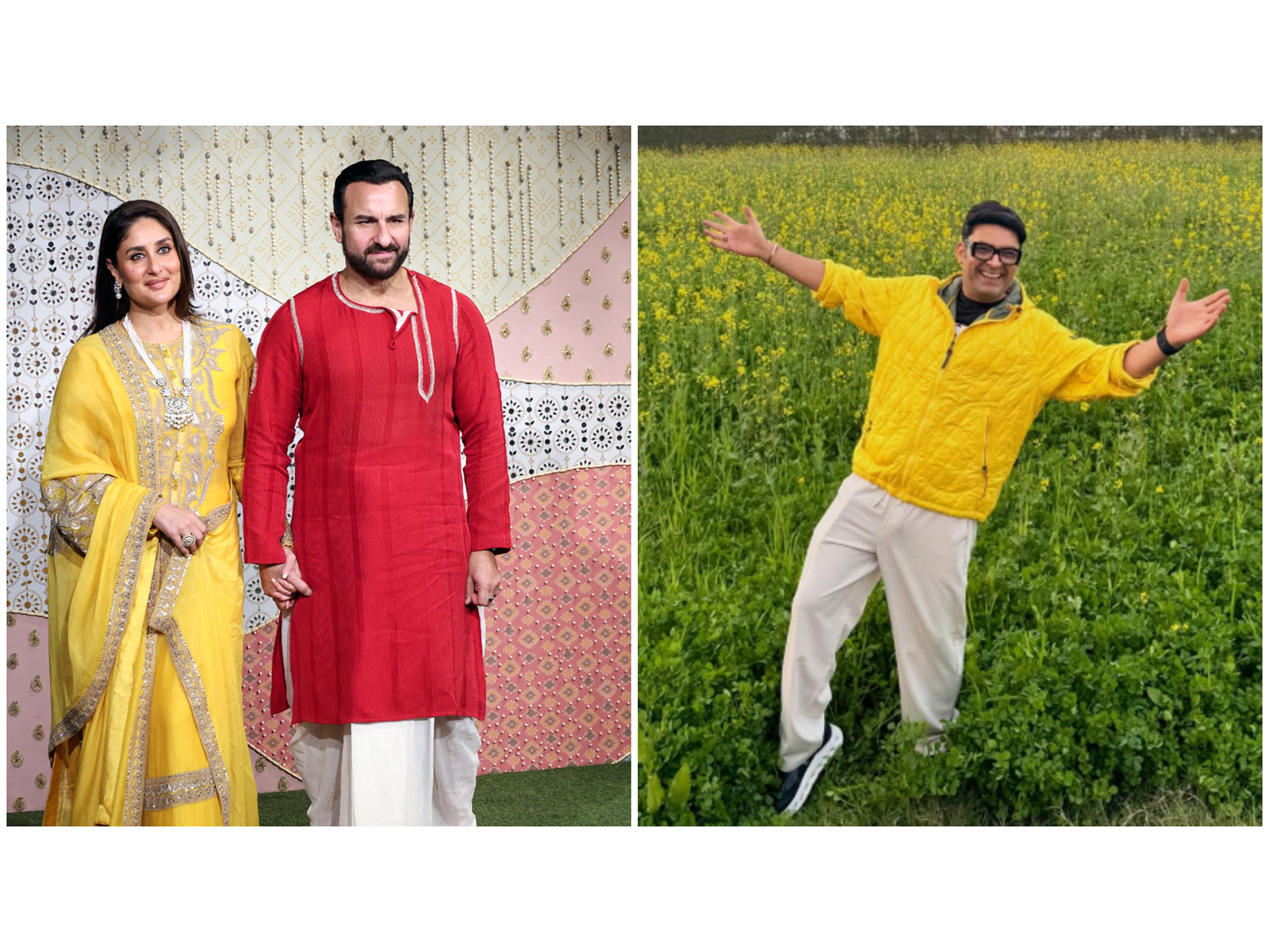 Kareena Kapoor, Saif Ali Khan (L) Kapil Sharma (R) (Photos/ANI/instagram/@kapilsharma)
