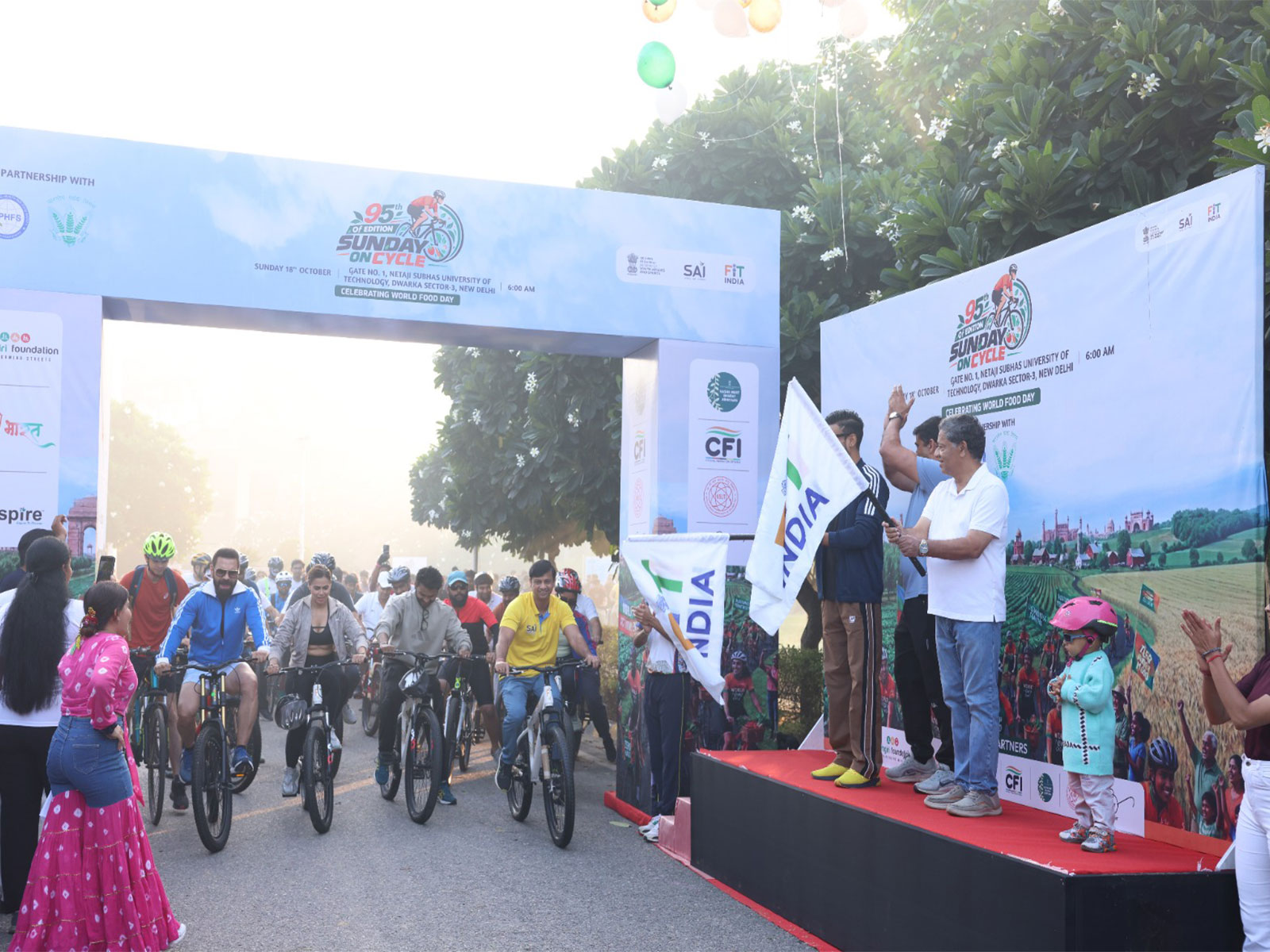 Visuals from the 95th edition of Fit India Sundays on Cycle. (Photo: SAI Media)