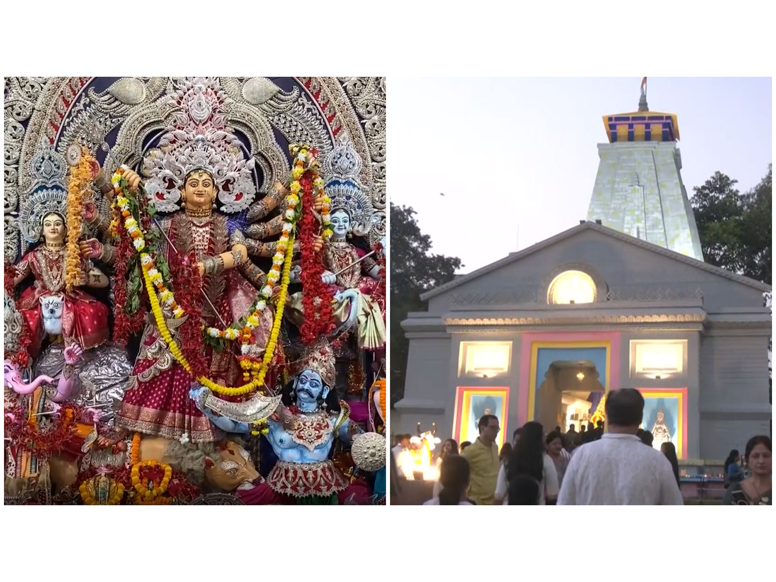 Devotees gather at temples and Durga Puja pandals across the country (Photos/ANI)