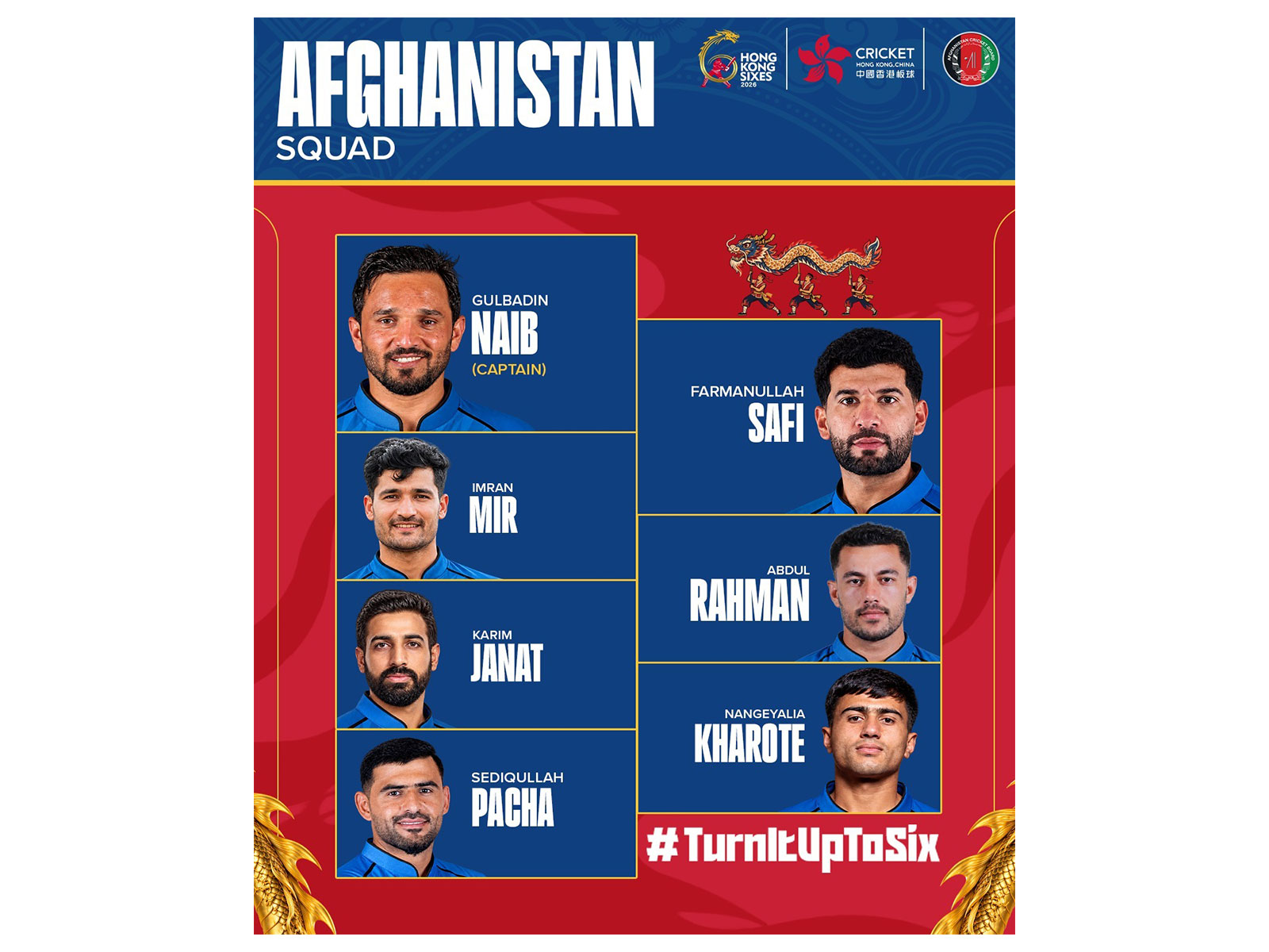 Gulbadin Naib named captain of Afghanistan for Hong Kong Sixes 2026 (Photo: Cricket Hong Kong, China)