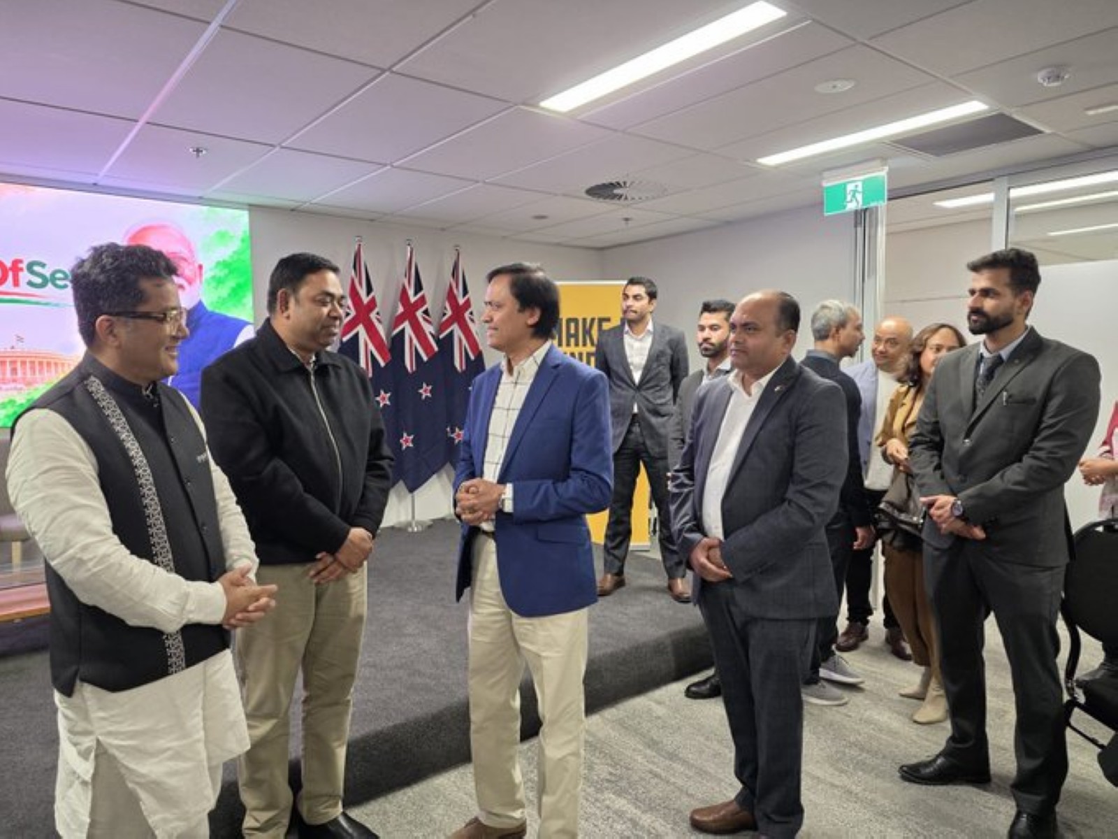 Union Minister of State for External Affairs Pabitra Margherita meets members of the Indian diaspora in Auckland, New Zealand (Photo: X/@PmargheritaBJP)