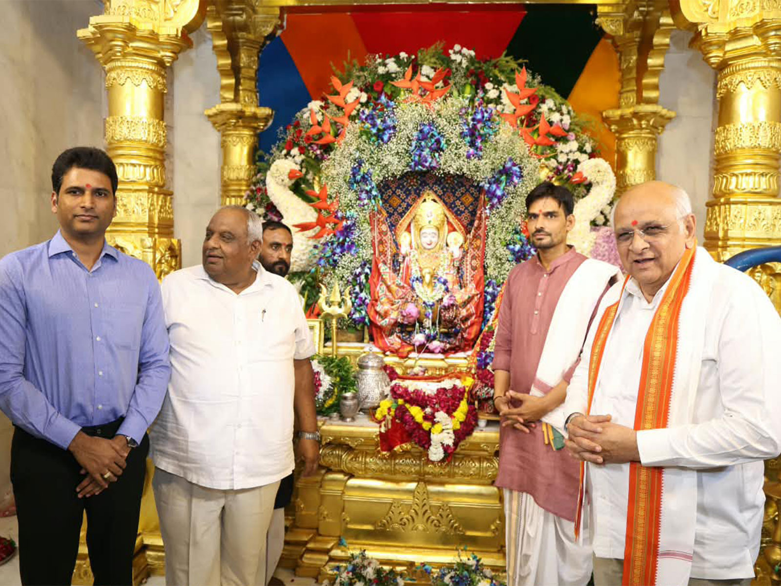 Gujarat CM Bhupendra Patel at Shree Varadayini Mataji Temple (Photo/CMO) 