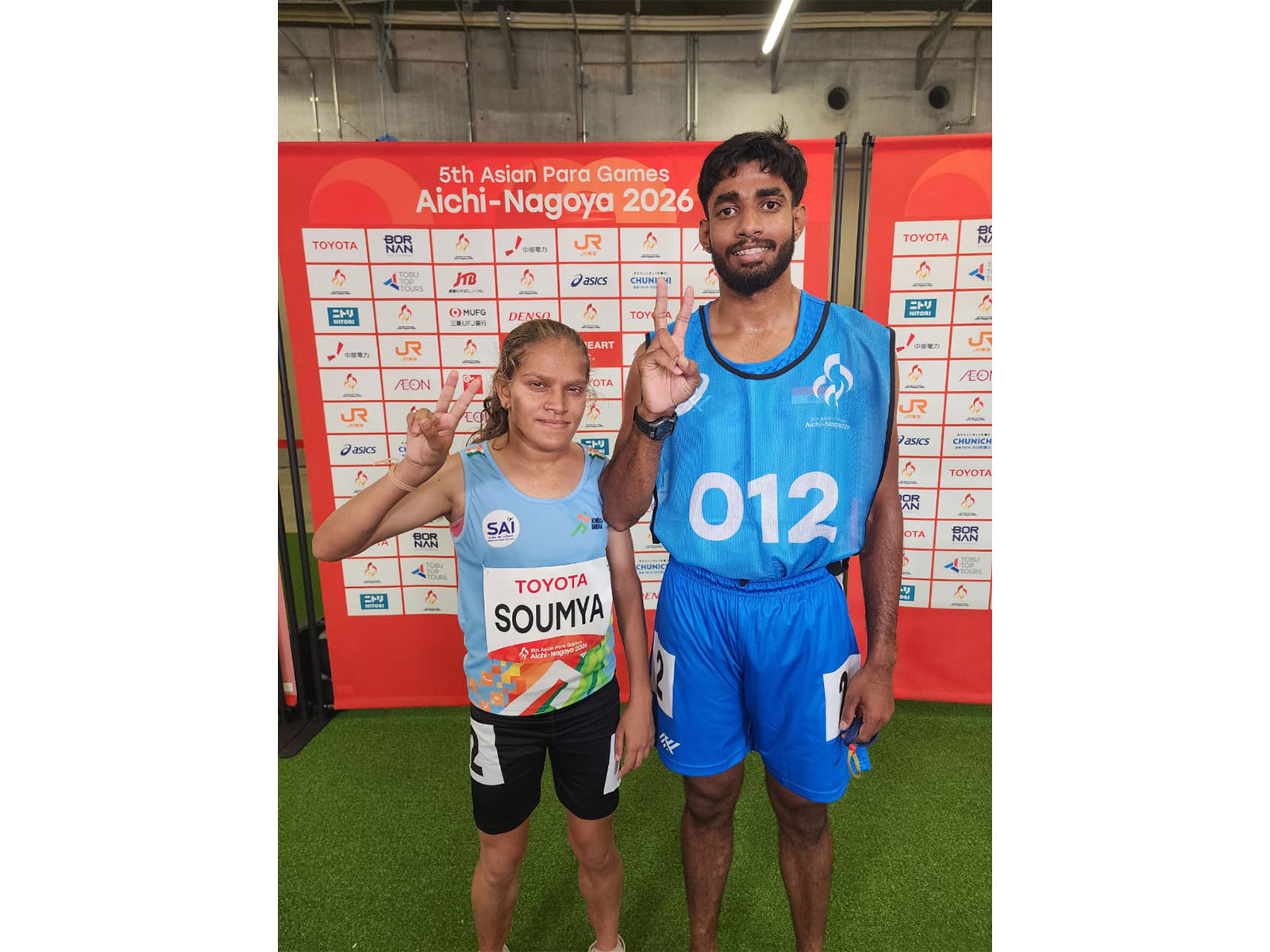 India's 1500m T12/T13 runner Soumya (L). (Photo: PCI)