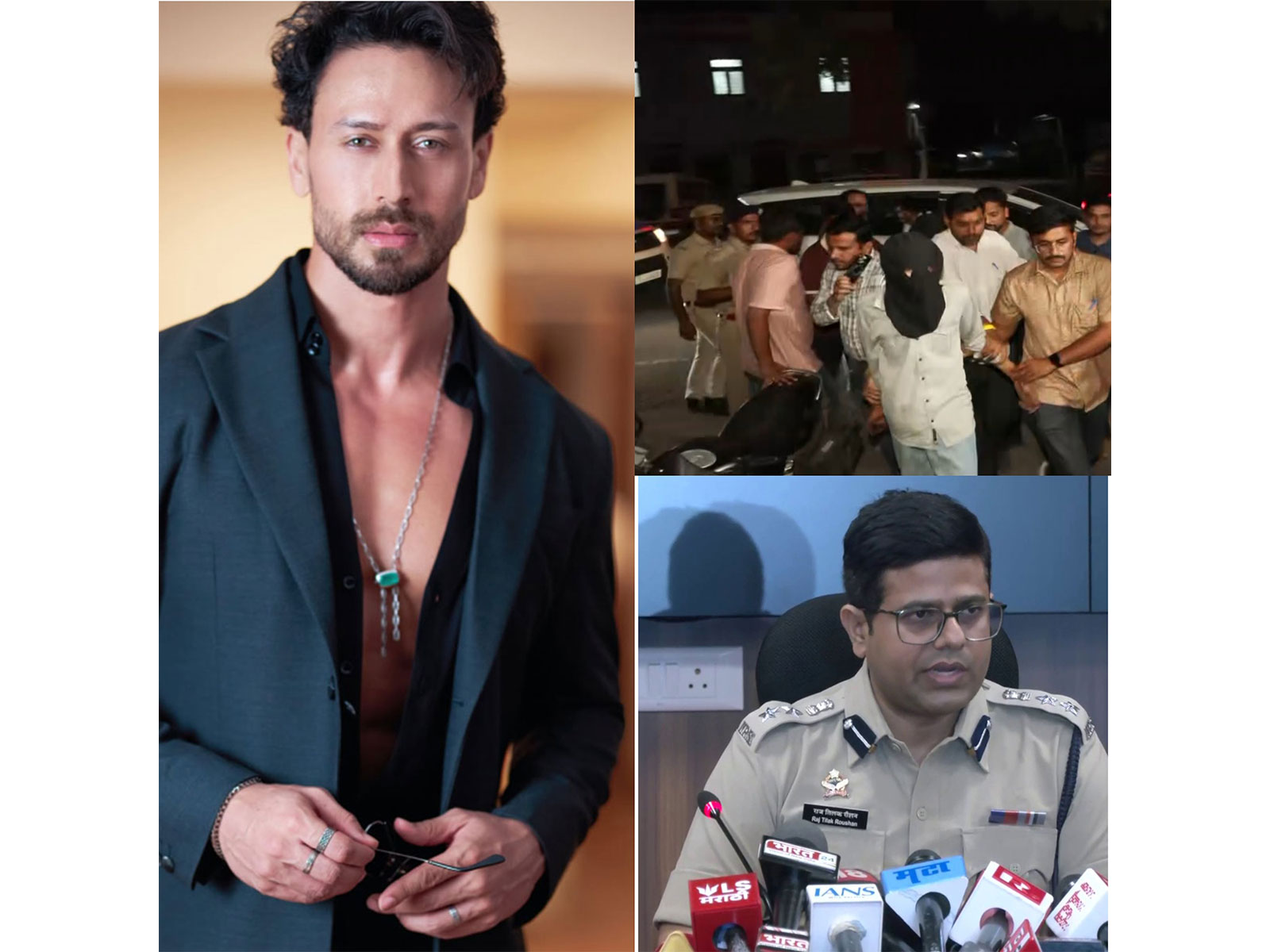 Tiger Shroff (Instagram@TigerShroff) and Alleged accused and DCP Rajtilak Roushan, Mumbai Police (Photo/ANI)