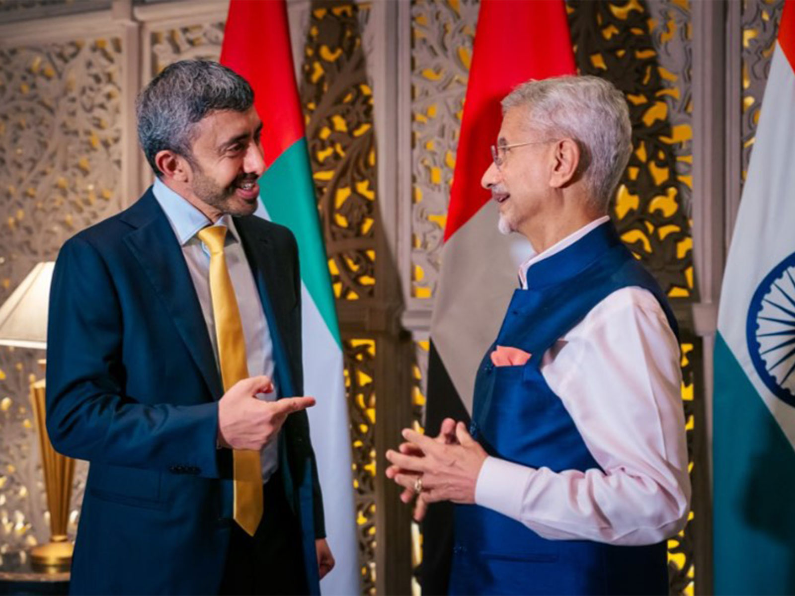 UAE Deputy Prime Minister and Foreign Minister Sheikh Abdullah bin Zayed Al Nahyan with External Affairs Minister S Jaishankar (Photo/X/@MEAIndia)