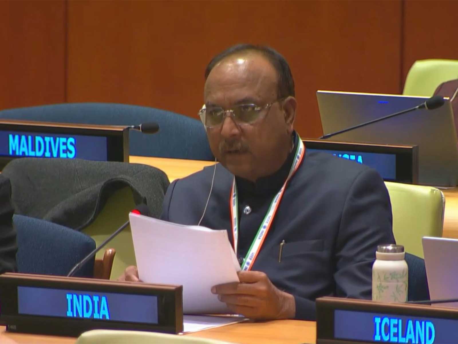 Rajya Sabha MP Naveen K Jain at UNGA (Photo/X/@IndiaUNNewYork)