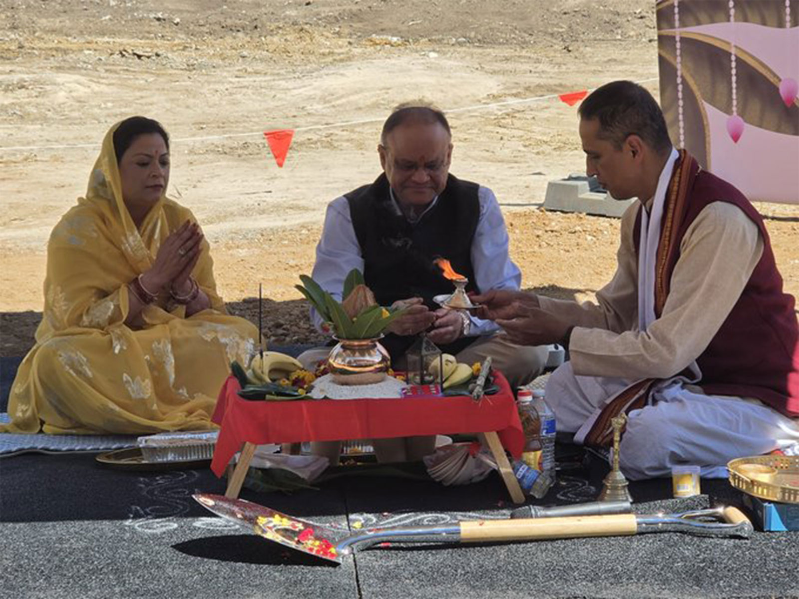 Indian High Commissioner to Australia Nagesh Singh performs Bhumi Poojan in Canberra (Photo/X/@HCICanberra)