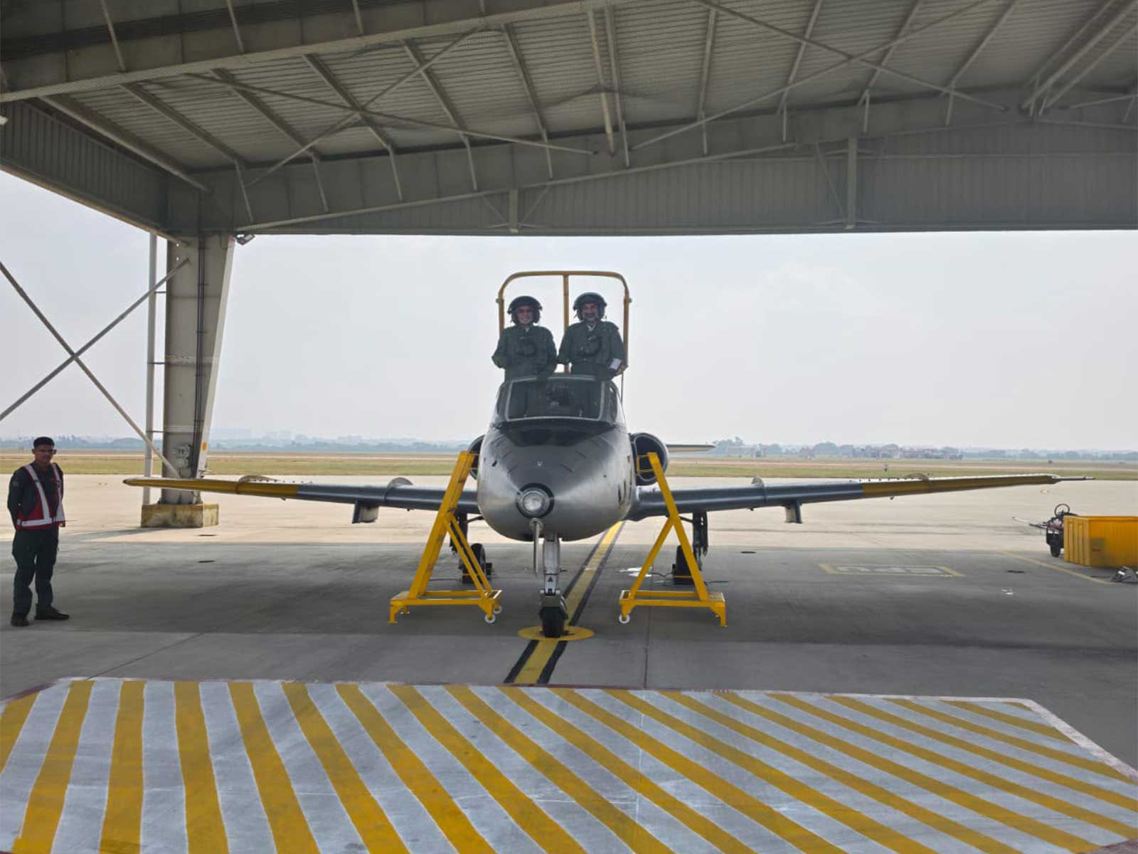 Air Chief Marshal AP Singh completes final sortie in Kiran aircraft (Photo/ANI)