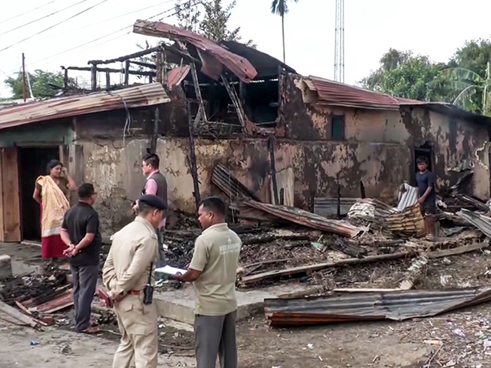 Houses and shops set on fire following a clash between two communities in Manipur (Photo: ANI)