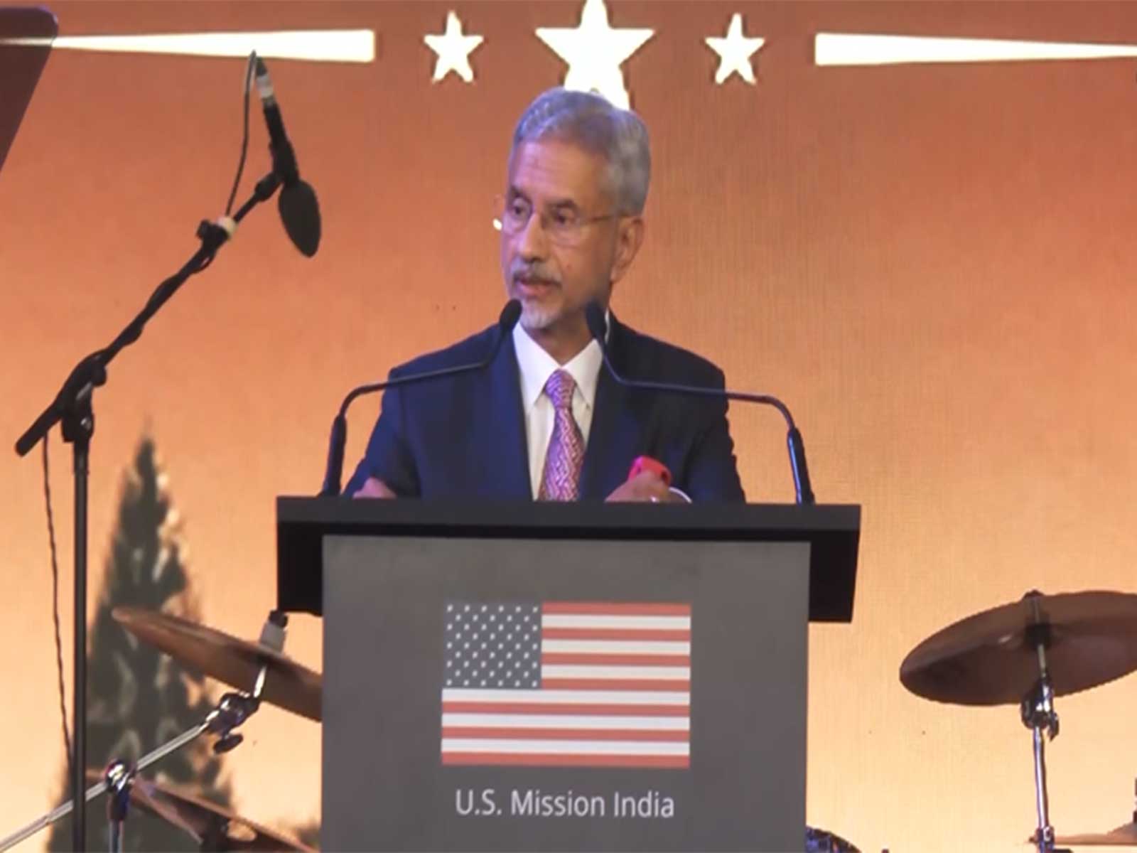 External Affairs Minister S. Jaishankar speaking at the 'Freedom 250' reception in Mumbai (Photo/ANI)