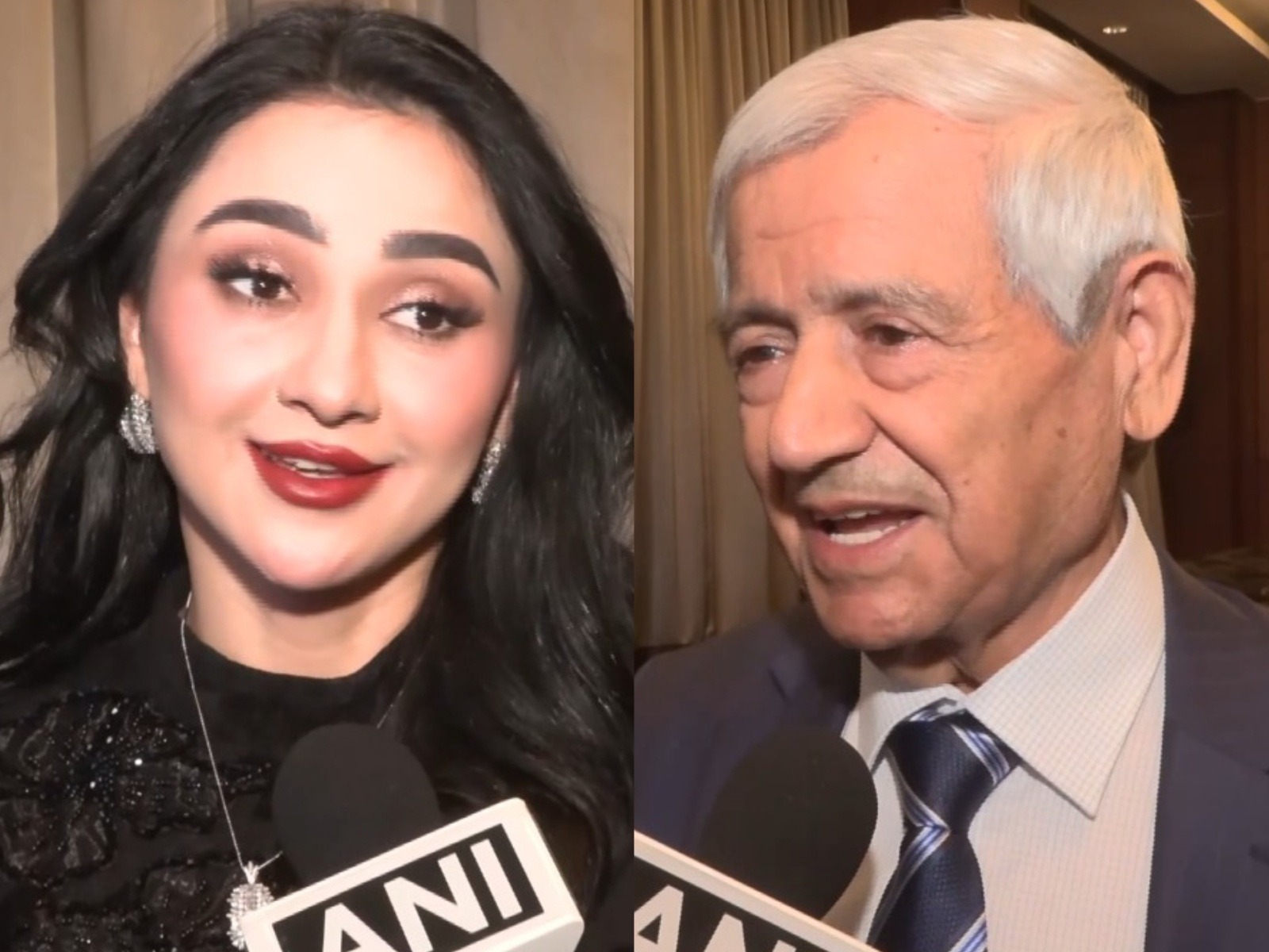 Famous Local Singer from Tajikistan Noziya Karomatullo and Padma Shri Awardee, Tajik National Professor Habibullo Rajabov (Photo/ANI)