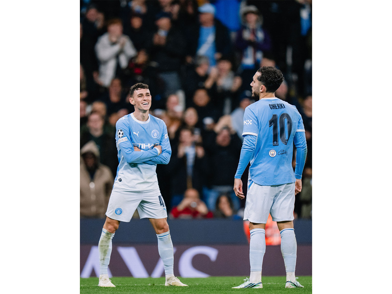 Manchester City players celebrating against AEK Athens in UCL (Photo: X/ @ManCity)