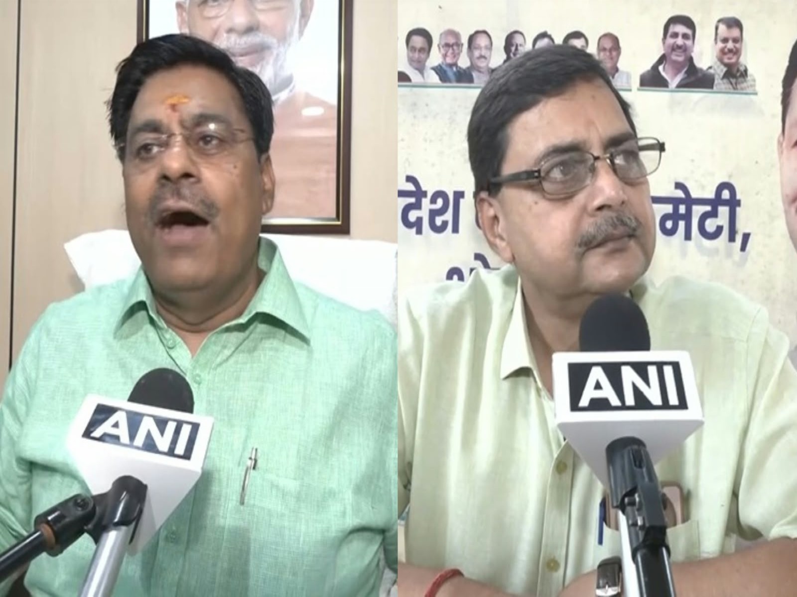 BJP MLA Rameshwar Sharma (L) and Congress Spokesperson Bhupendra Gupta (Photo/ANI)
