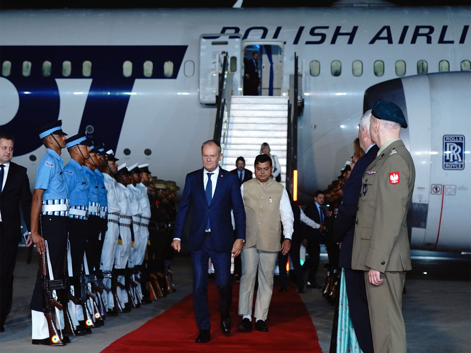 Polish Prime Minister Donald Tusk arrives in New Delhi (Photo/ANI)